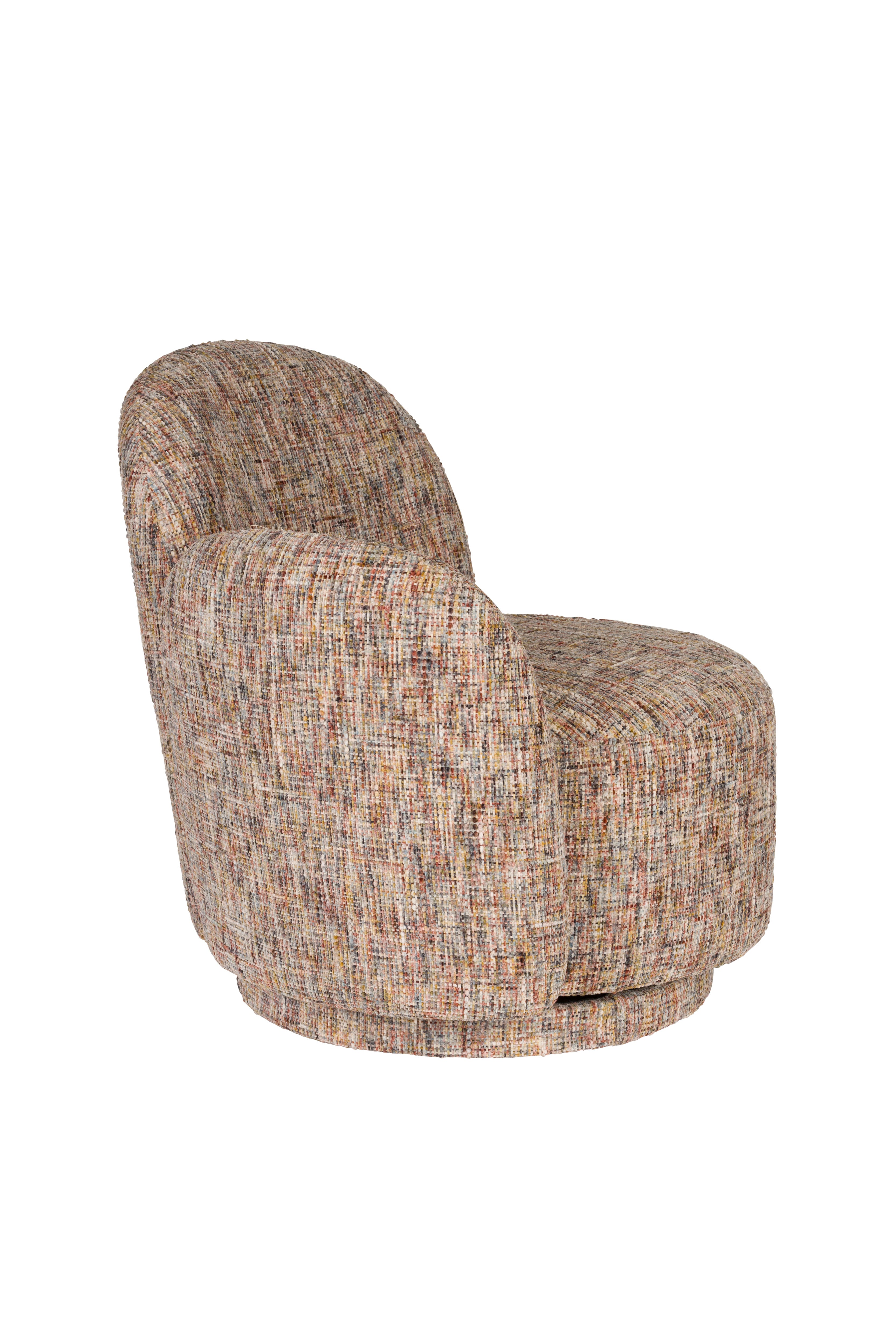 ROSE swivel armchair brown mélange
