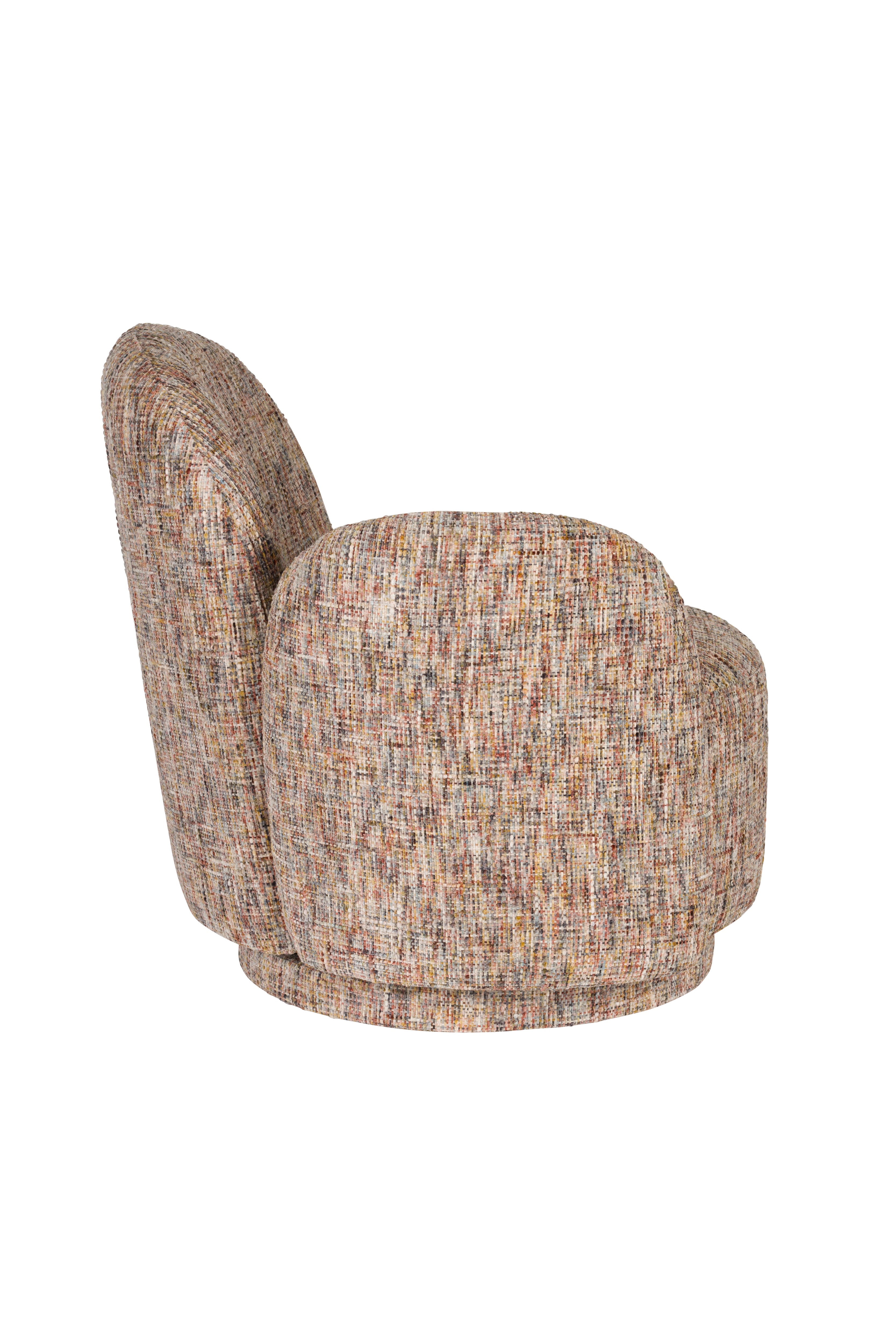 ROSE swivel armchair brown mélange