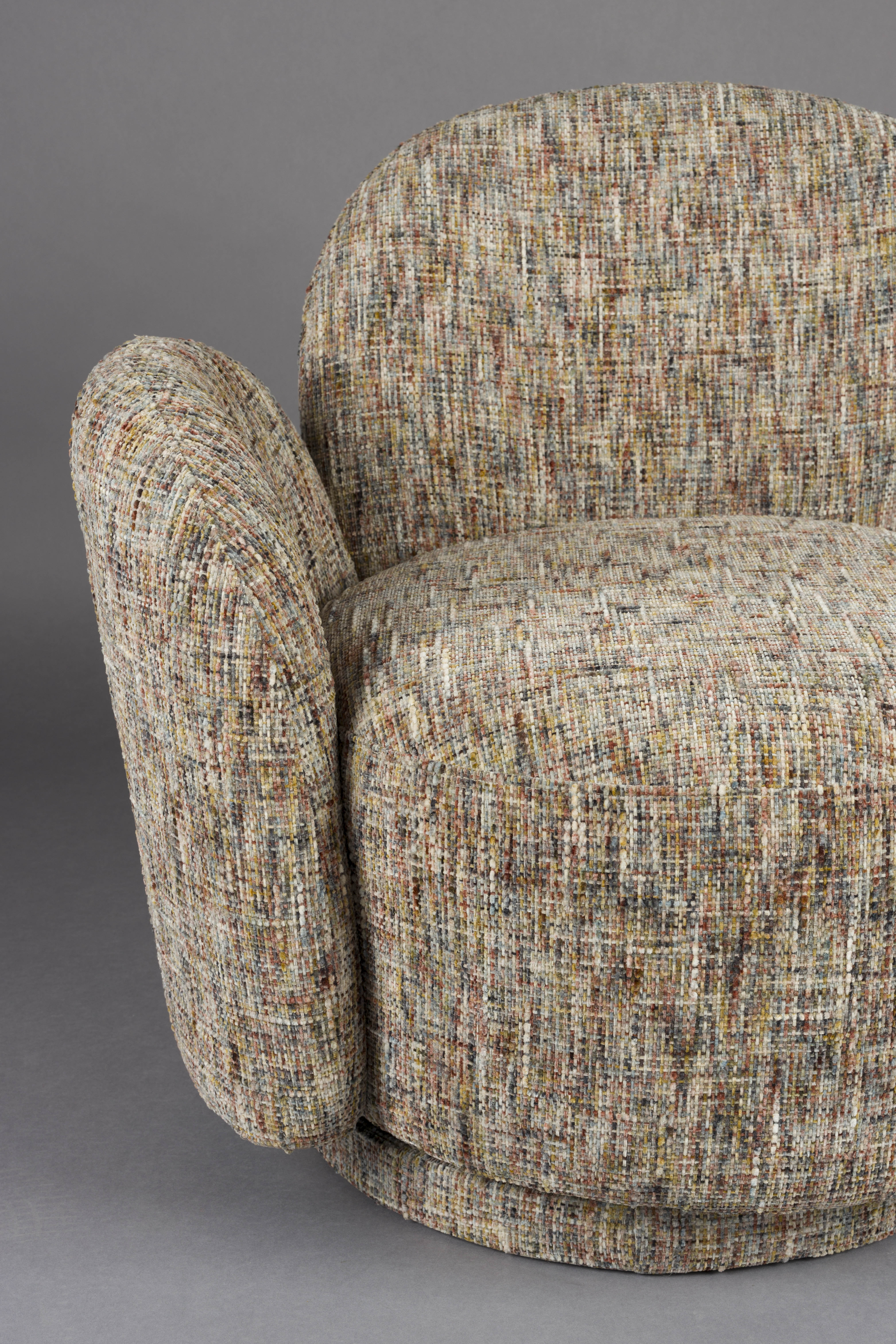 ROSE swivel armchair brown mélange