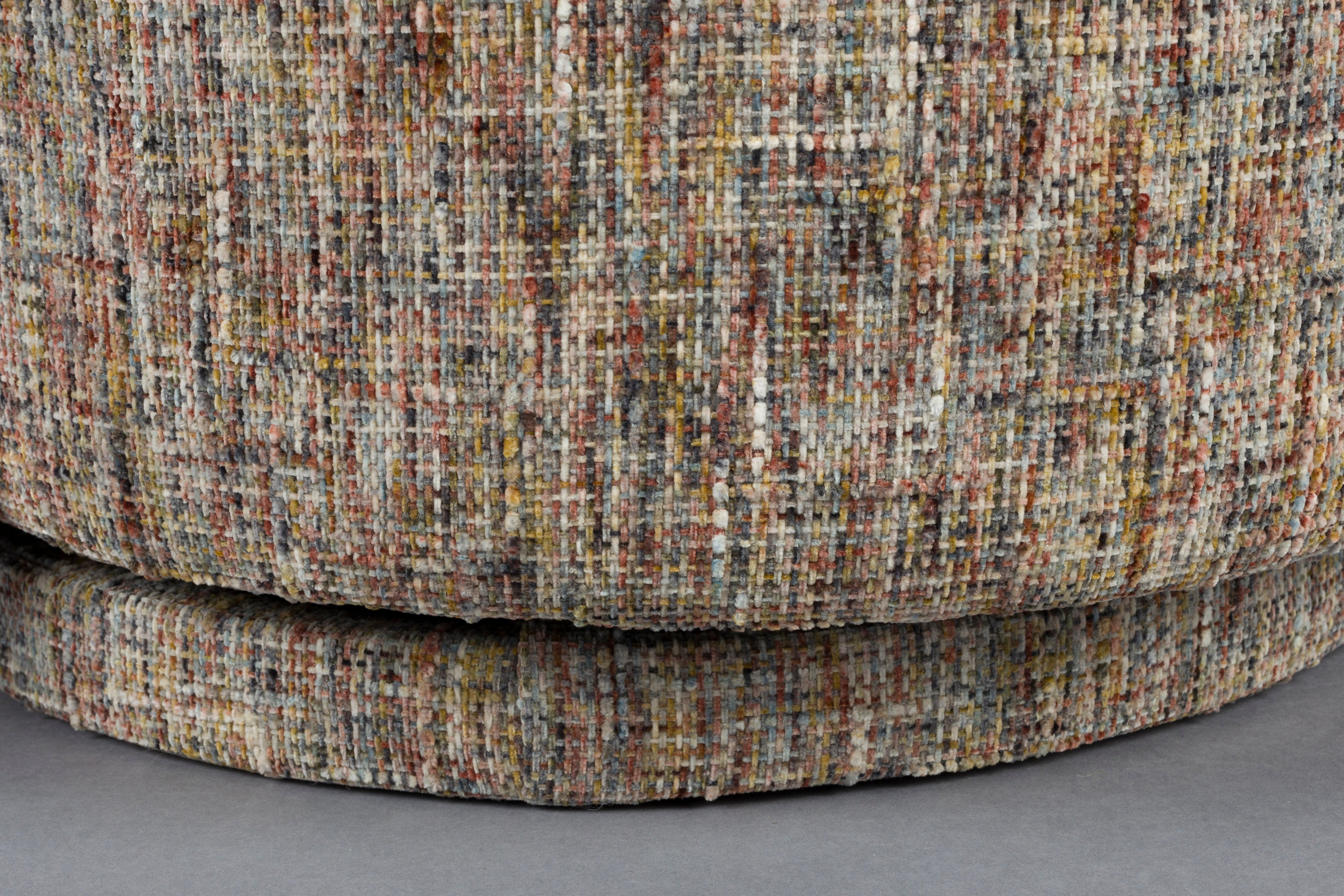 ROSE swivel armchair brown mélange