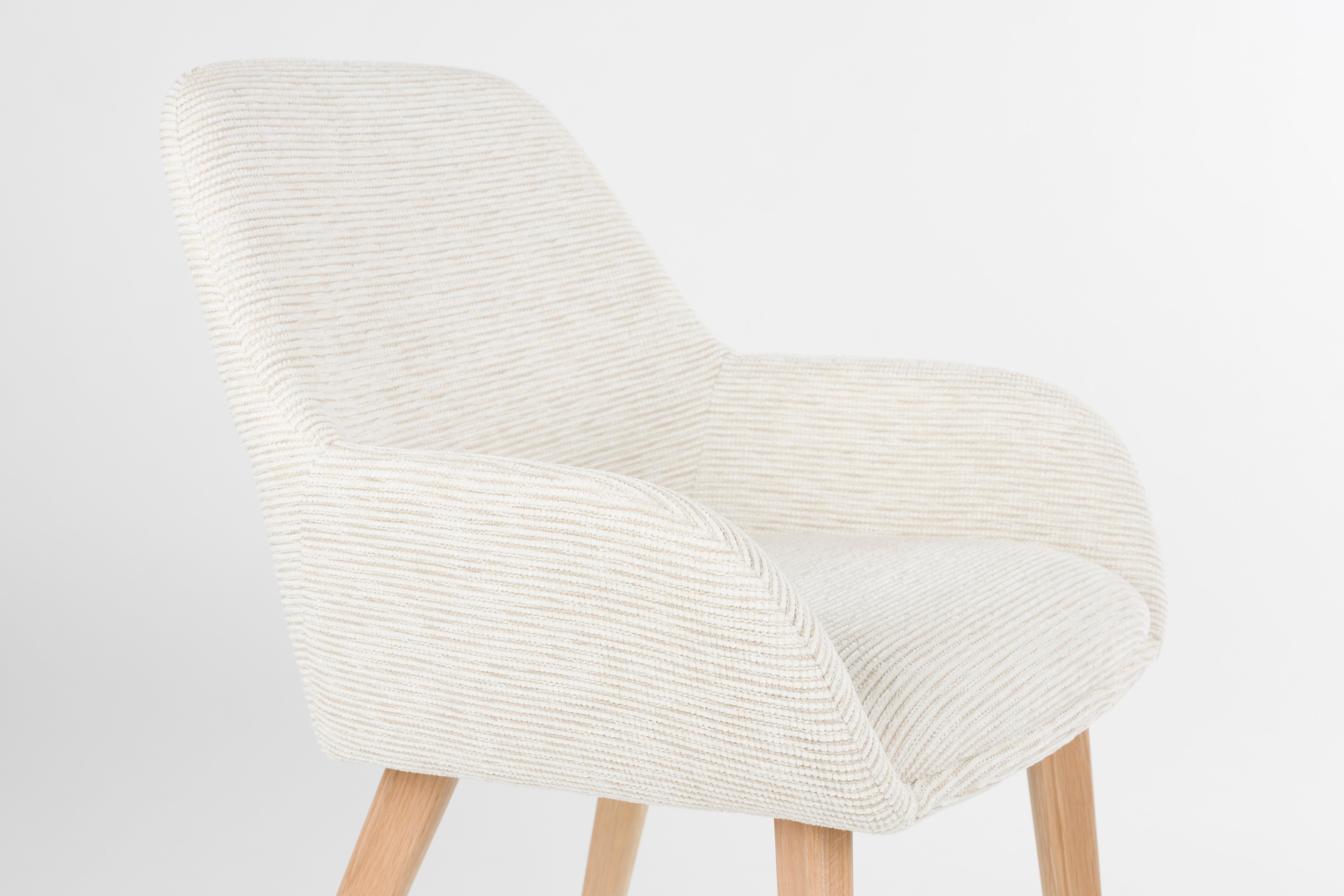 Stoel LOUA wit met houten basis