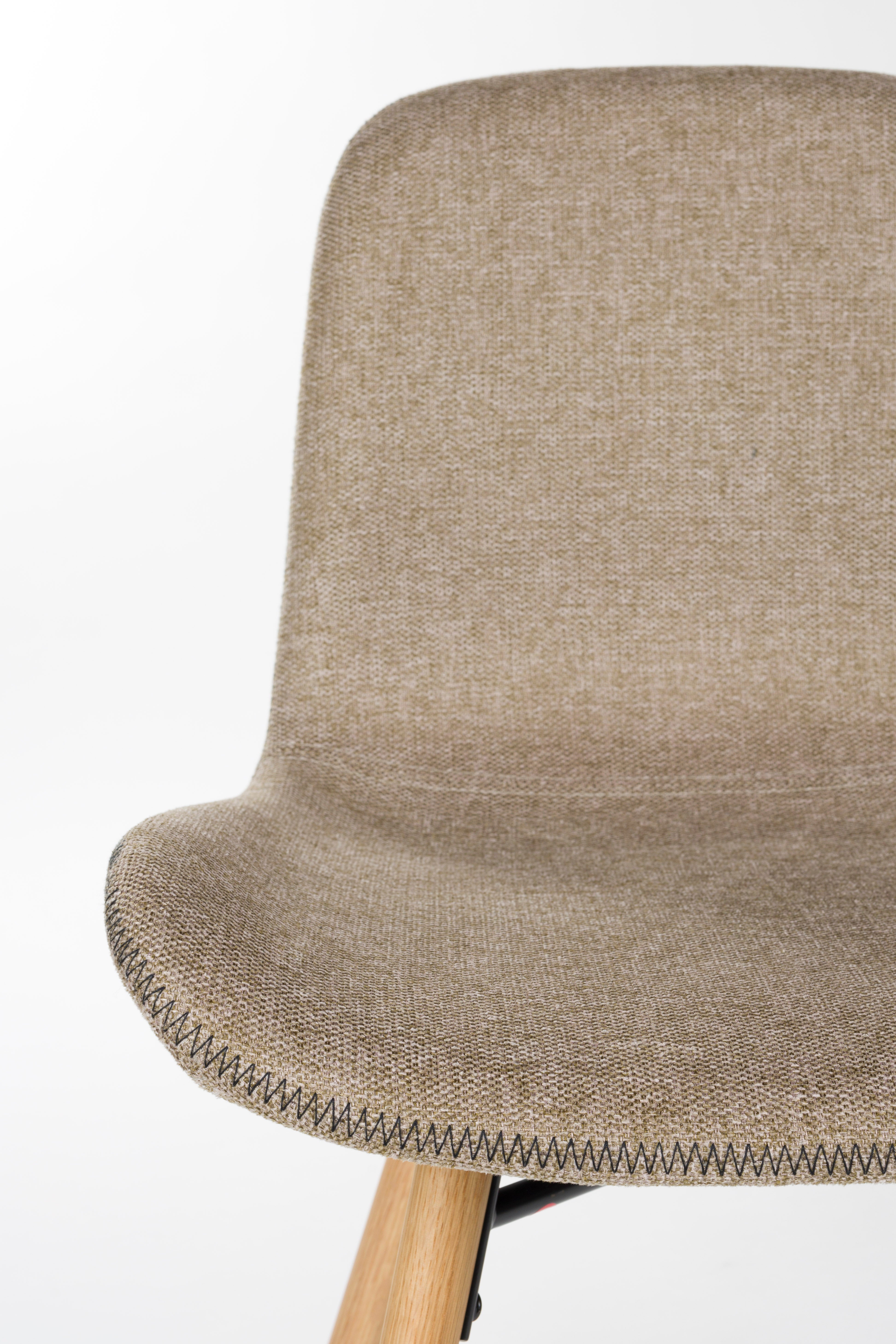 Stoel LESTER bruin met houten basis