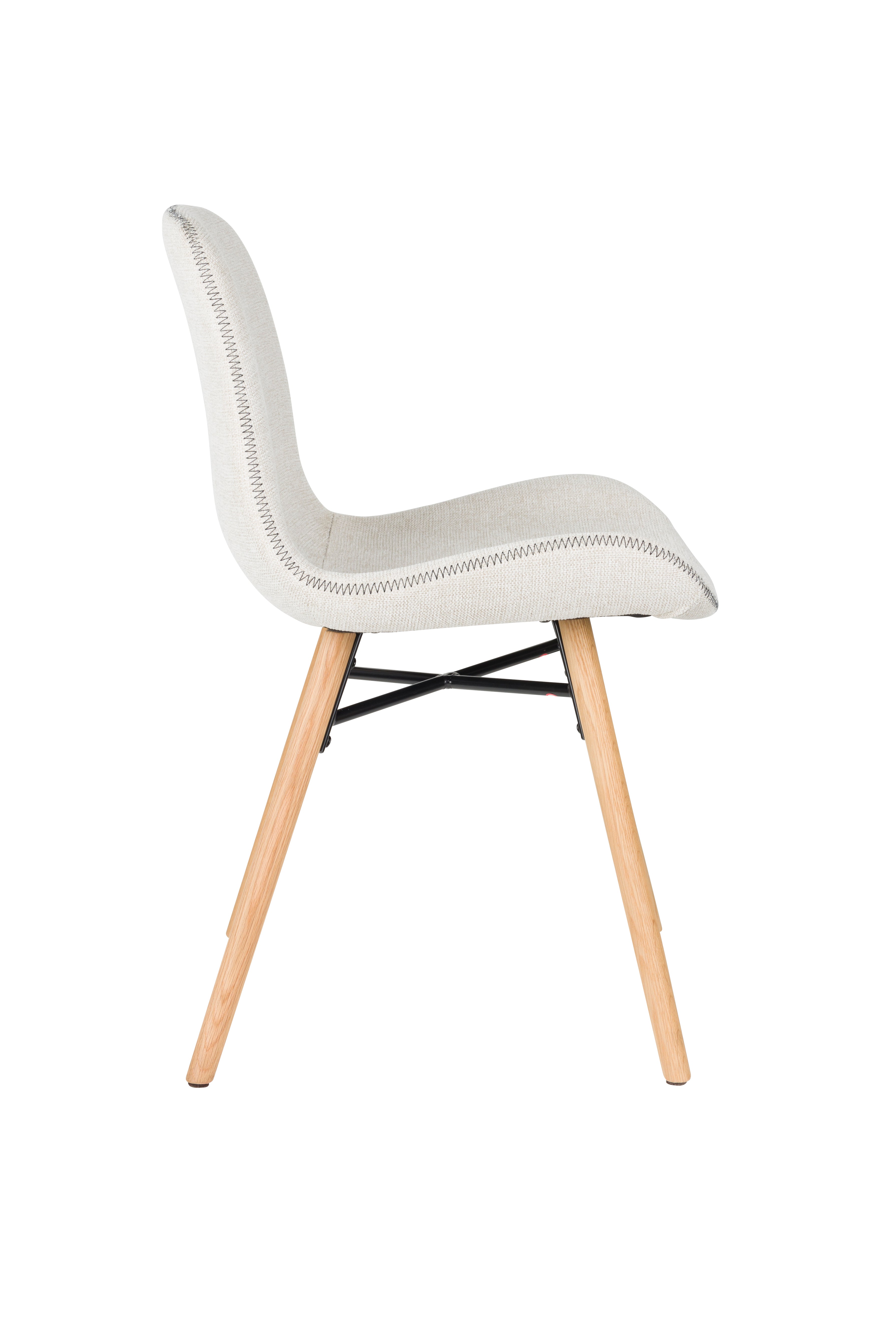 Stoel LESTER beige met houten basis