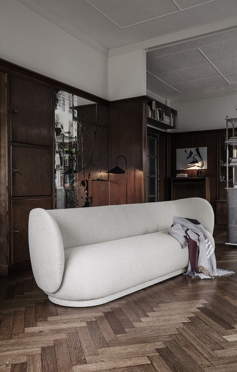 Sofa voor 4 personen RICO Bouclé crème
