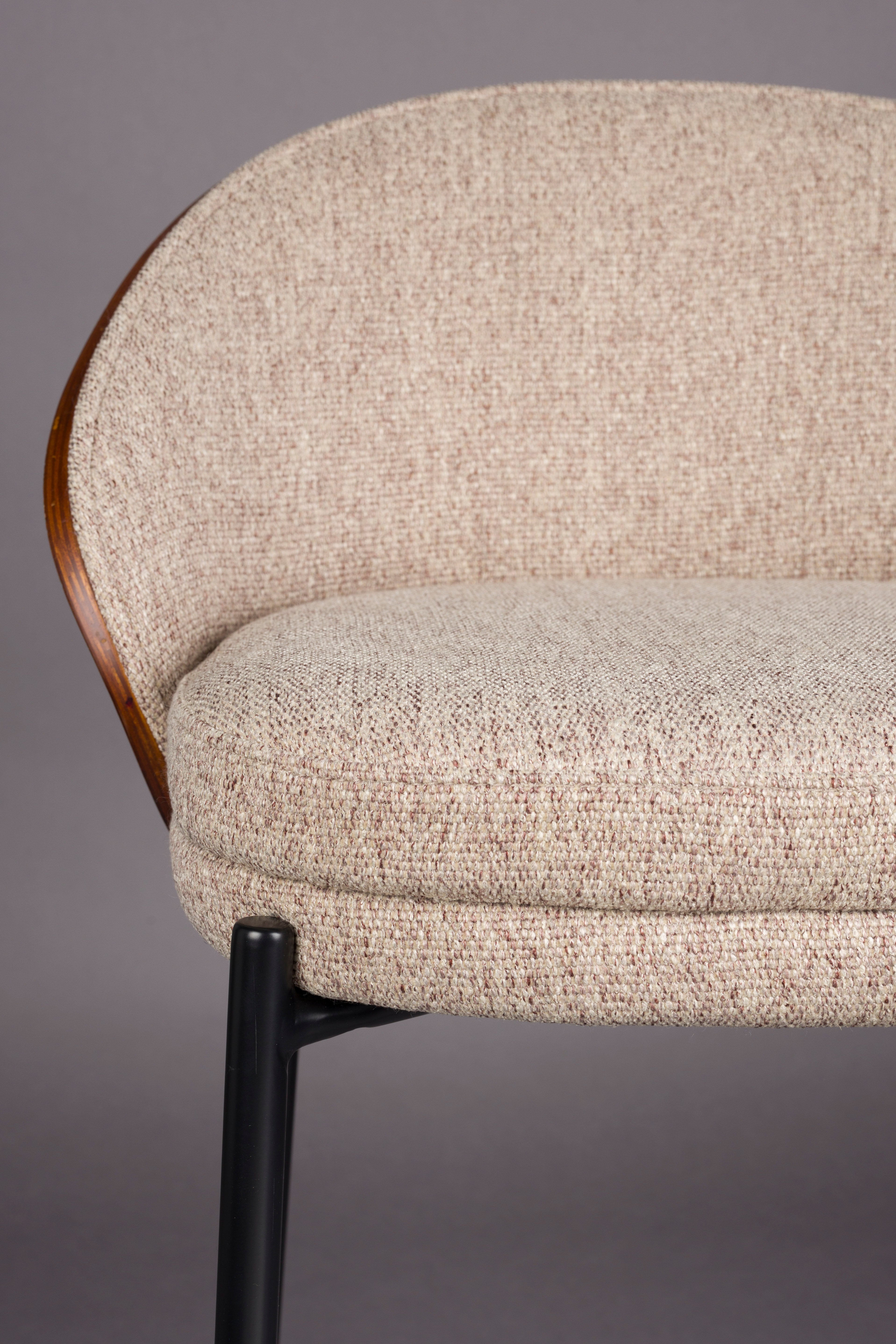 Barstuhl RODIN beige mit Holzfuß