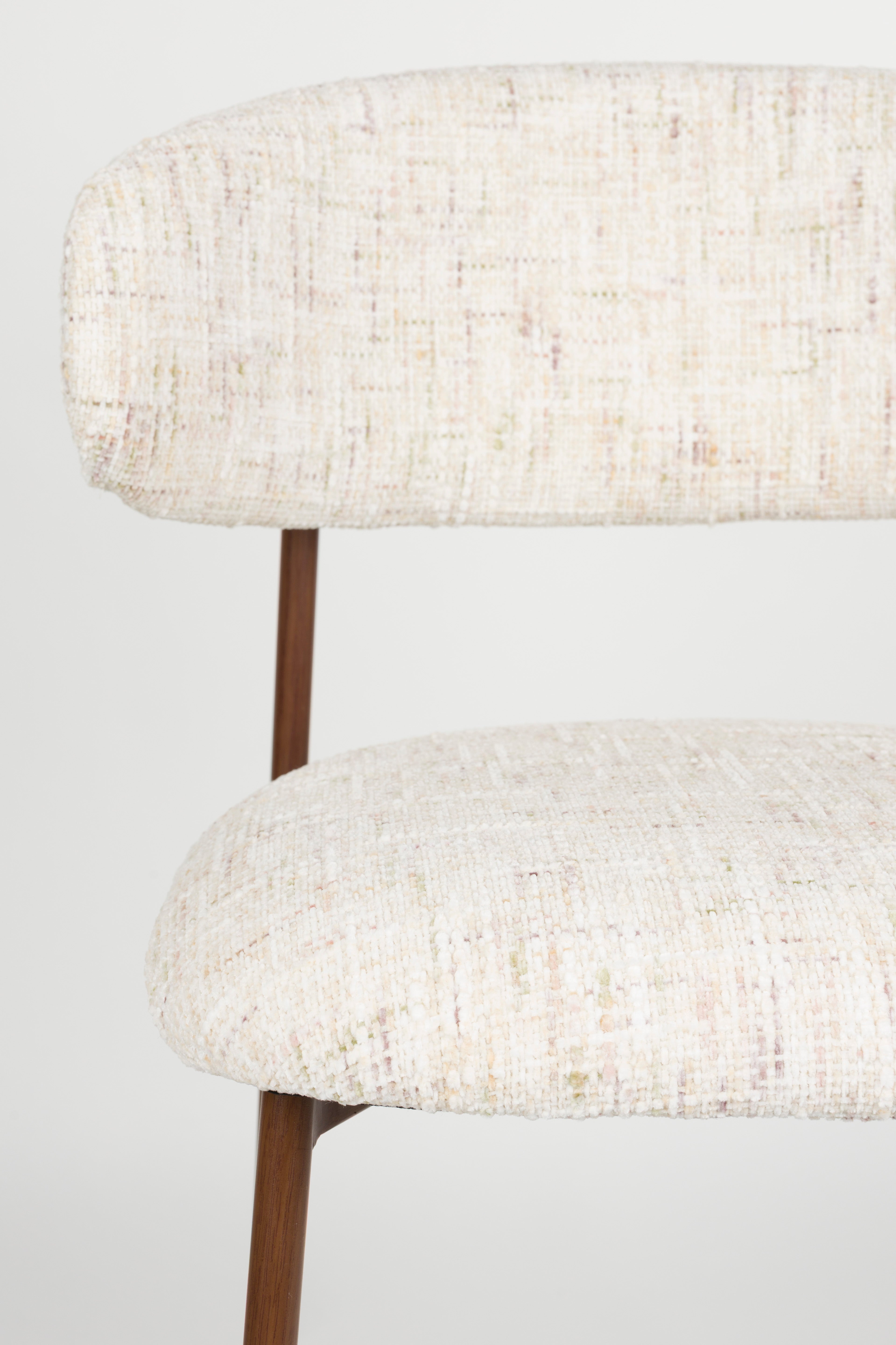 Barstuhl CLAES hellbeige Melange mit braunem Gestell