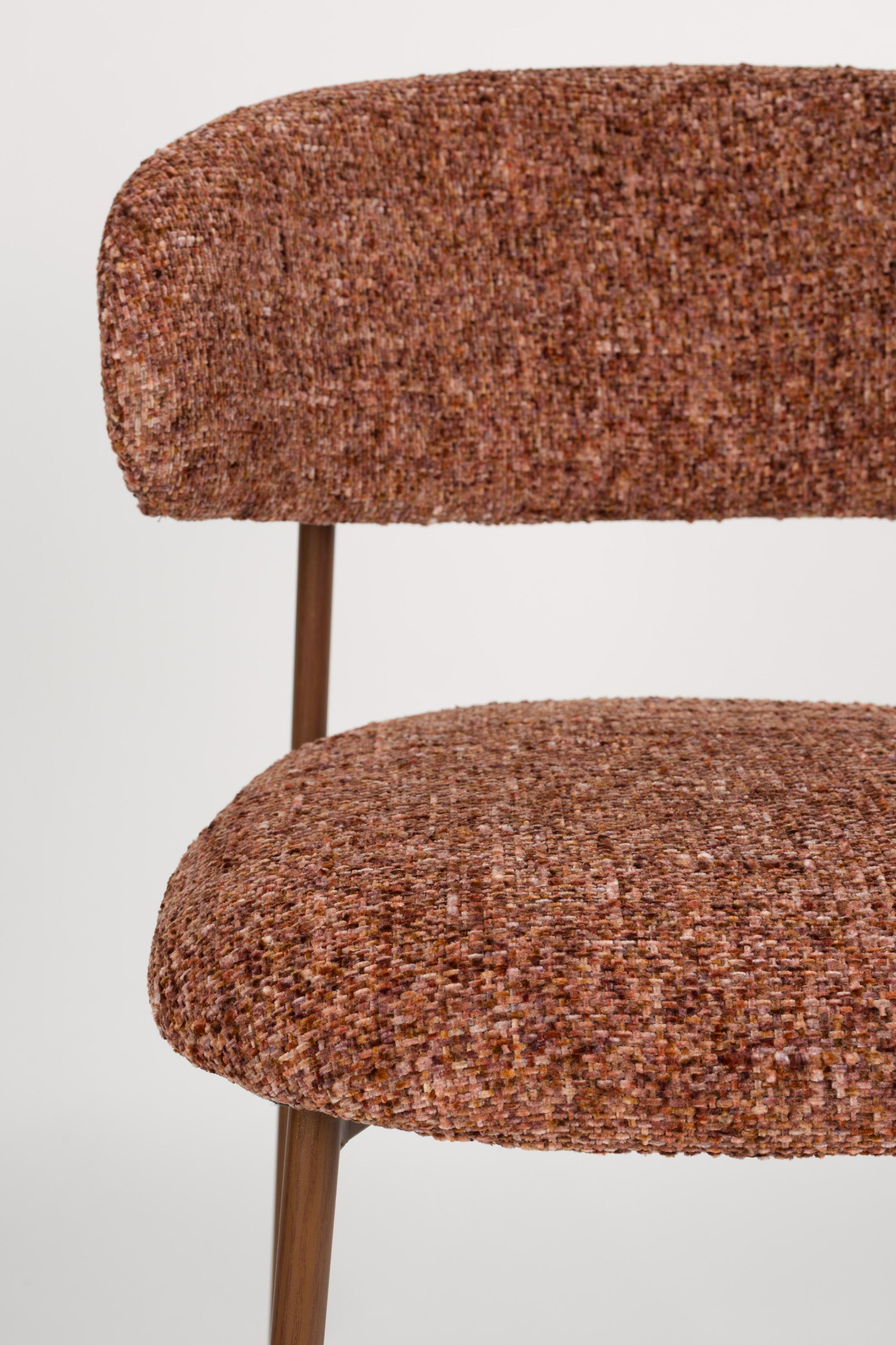 Barkruk CLAES terracotta met een bruine basis