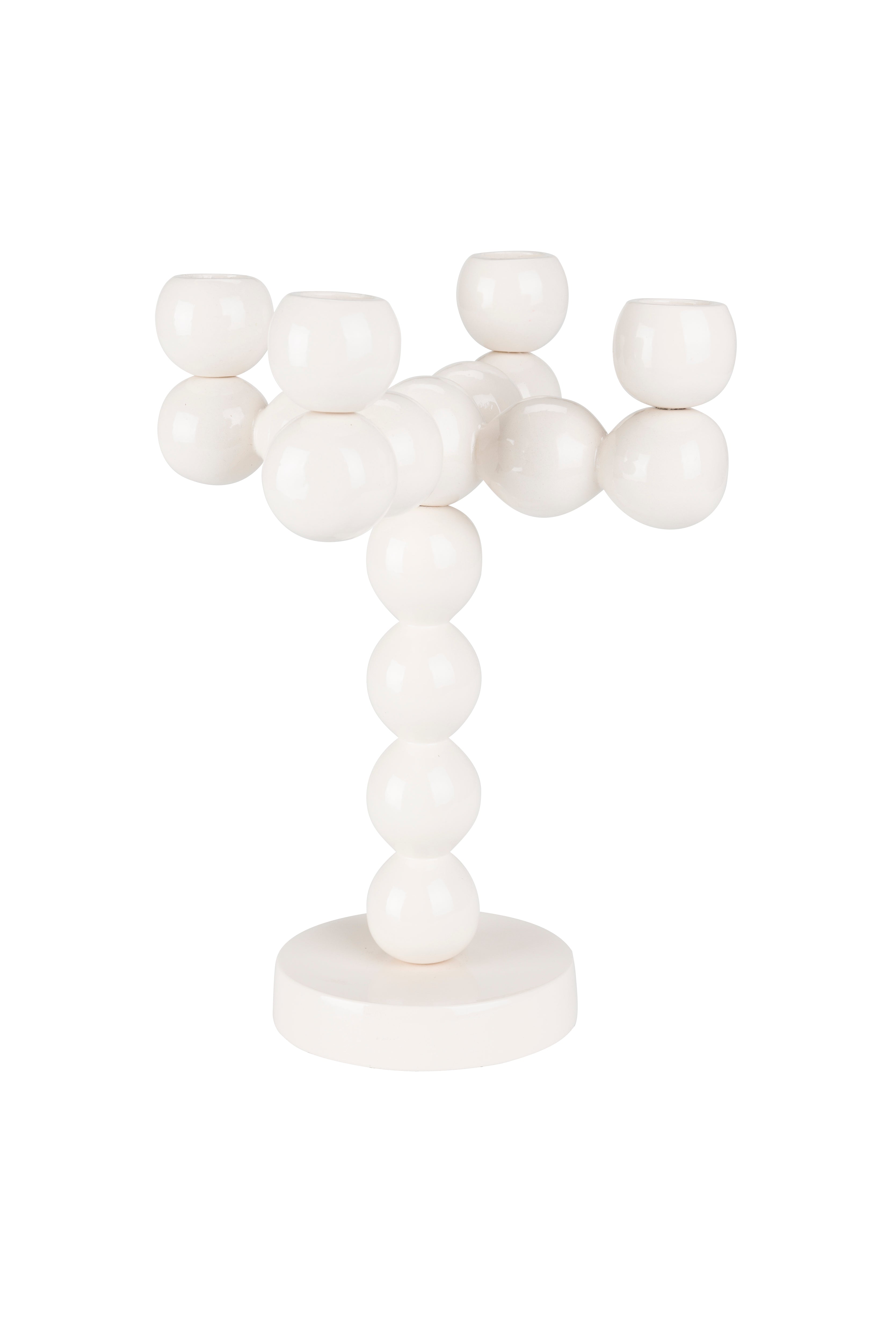 BUBBLES FOUR beige candle holder
