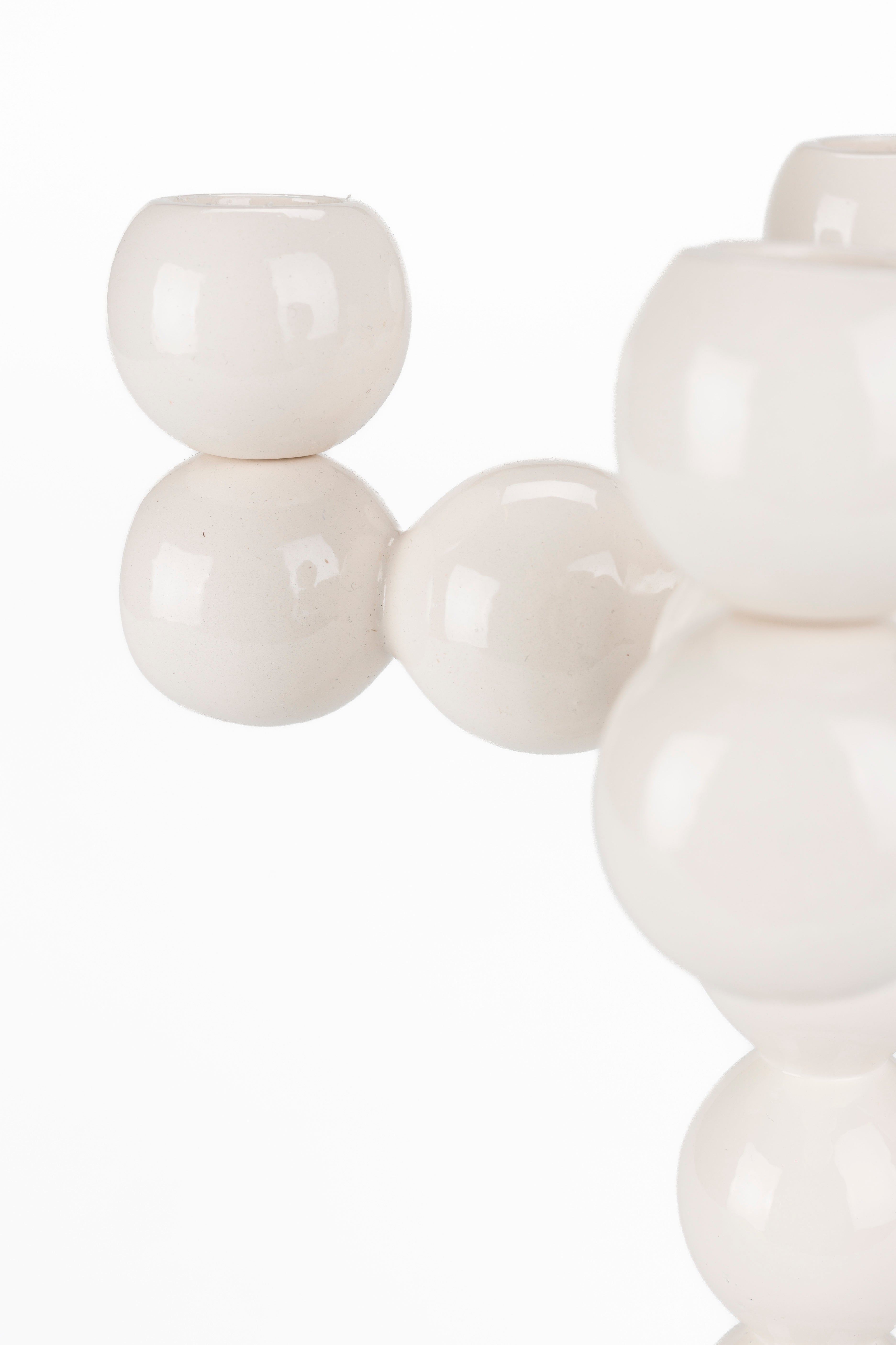 BUBBLES FOUR beige candle holder