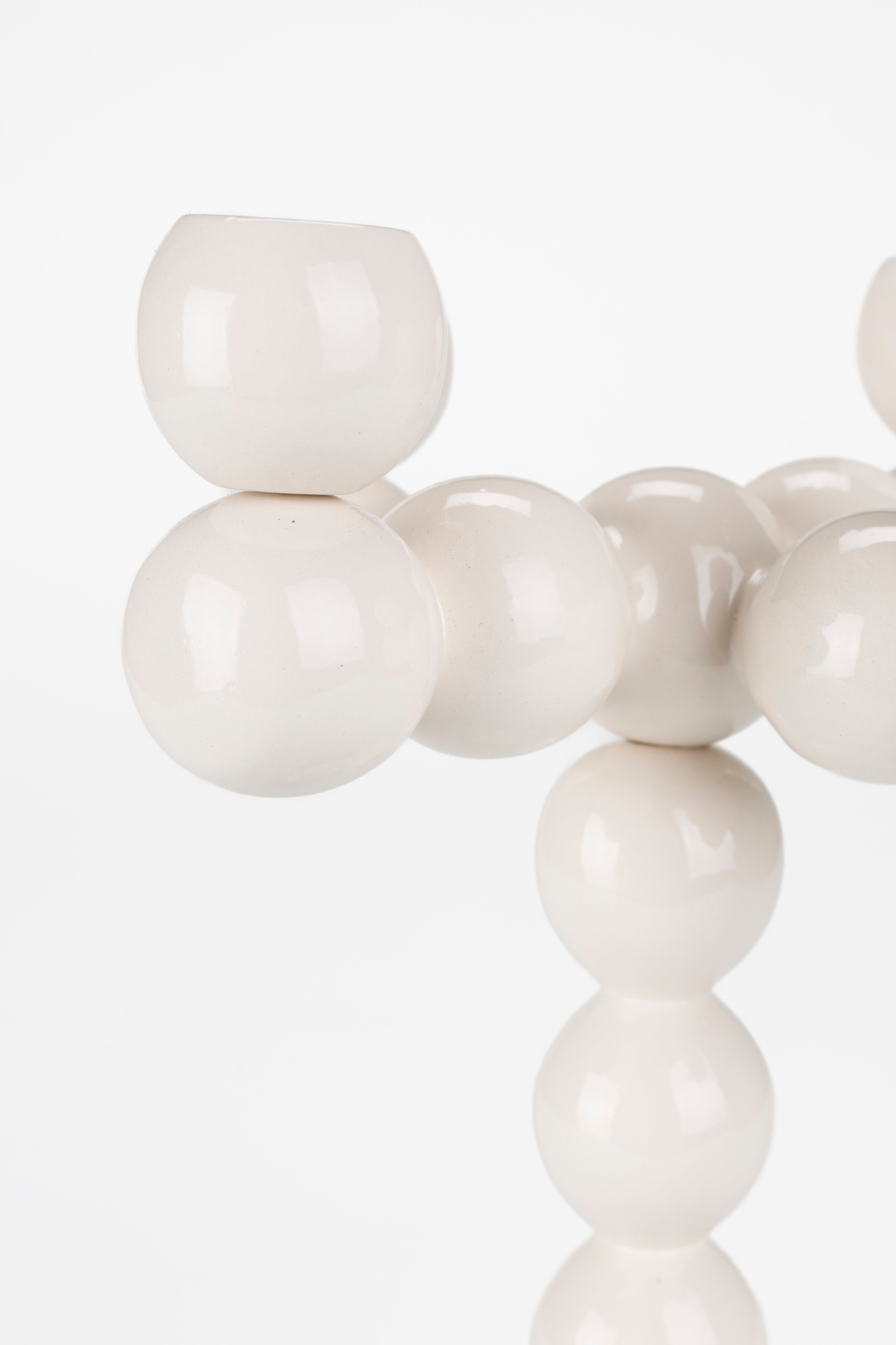 BUBBLES FOUR beige candle holder