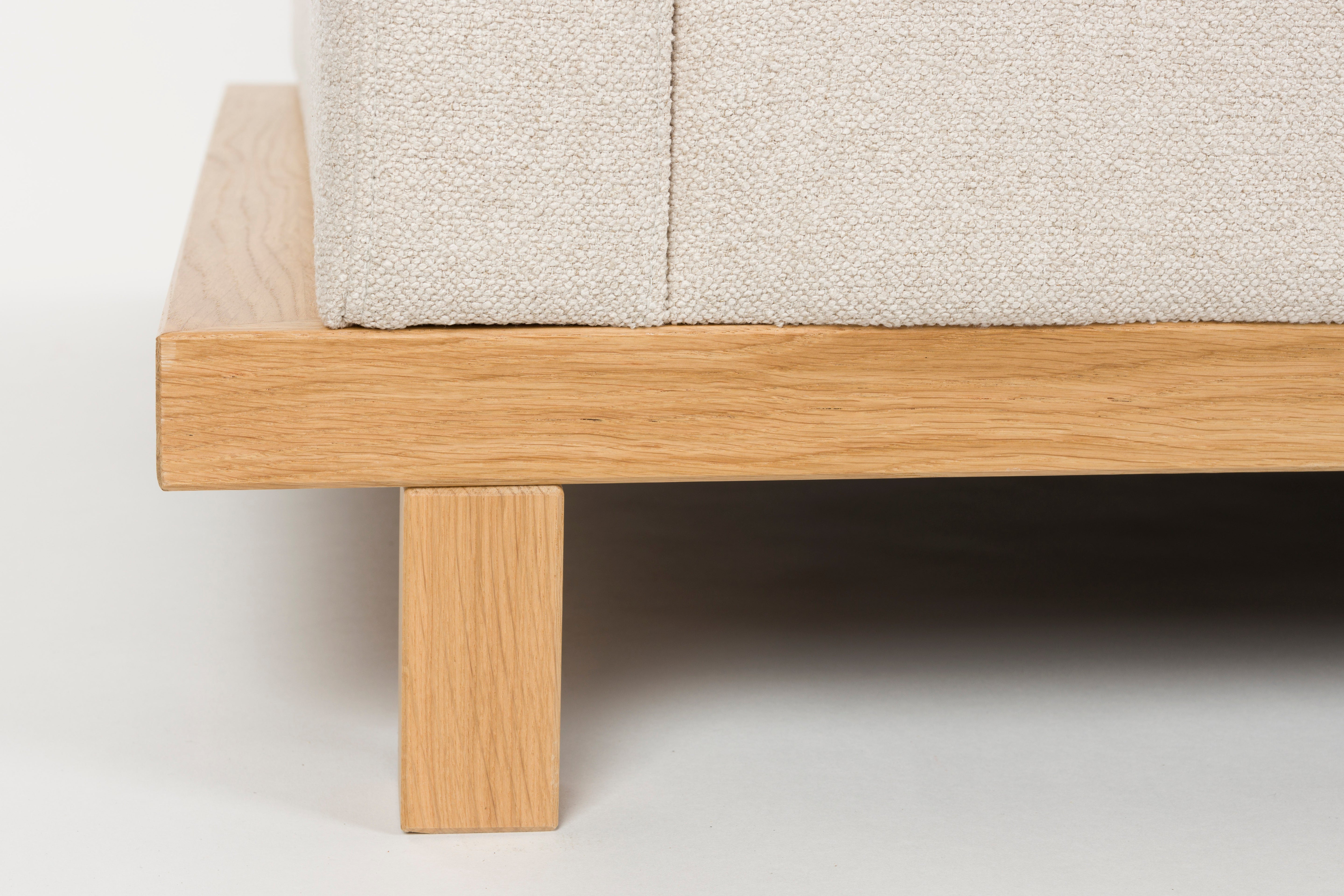 4.5-seater BLOSSOM sofa in beige with a wooden base