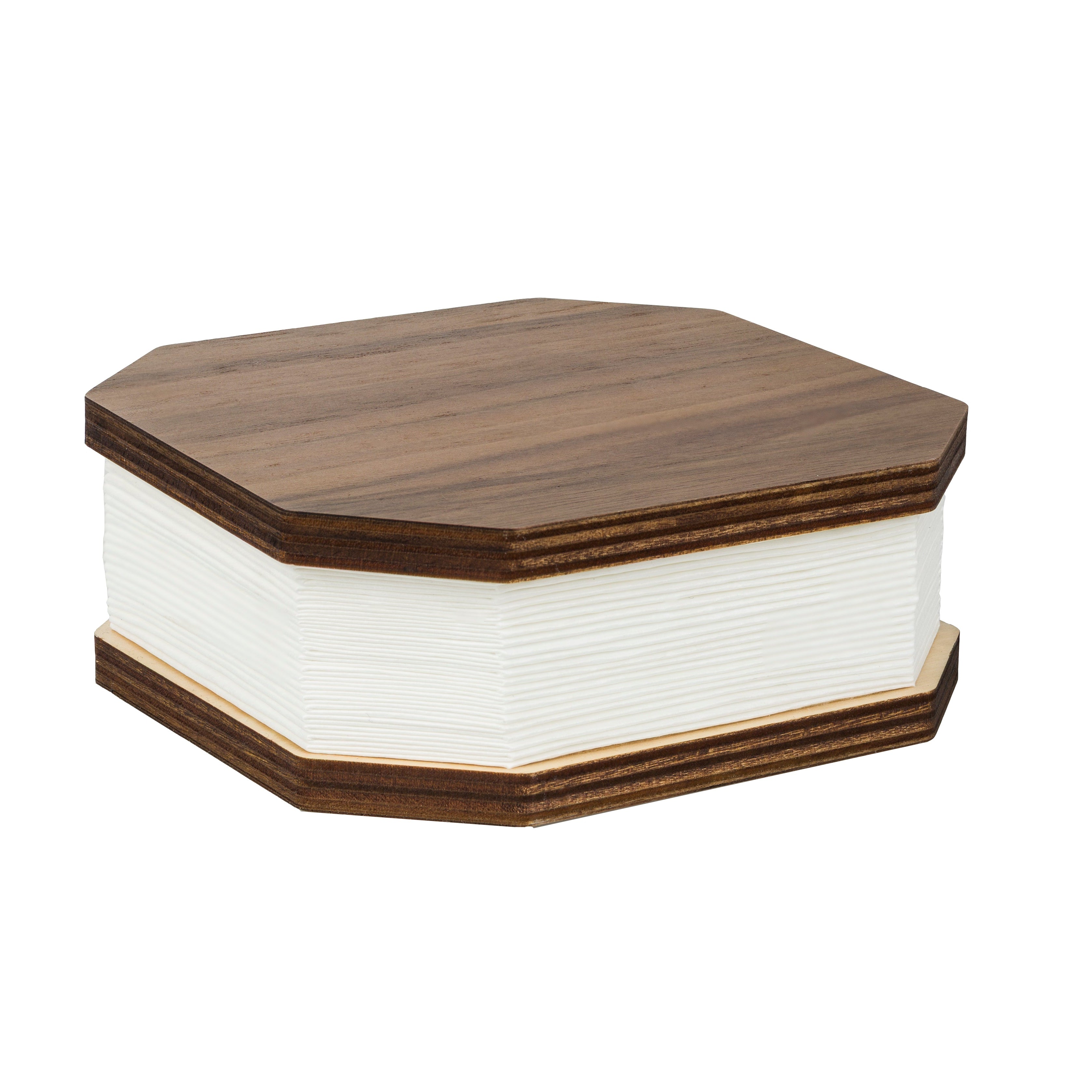Portable lamp CAKE walnut veneer with white