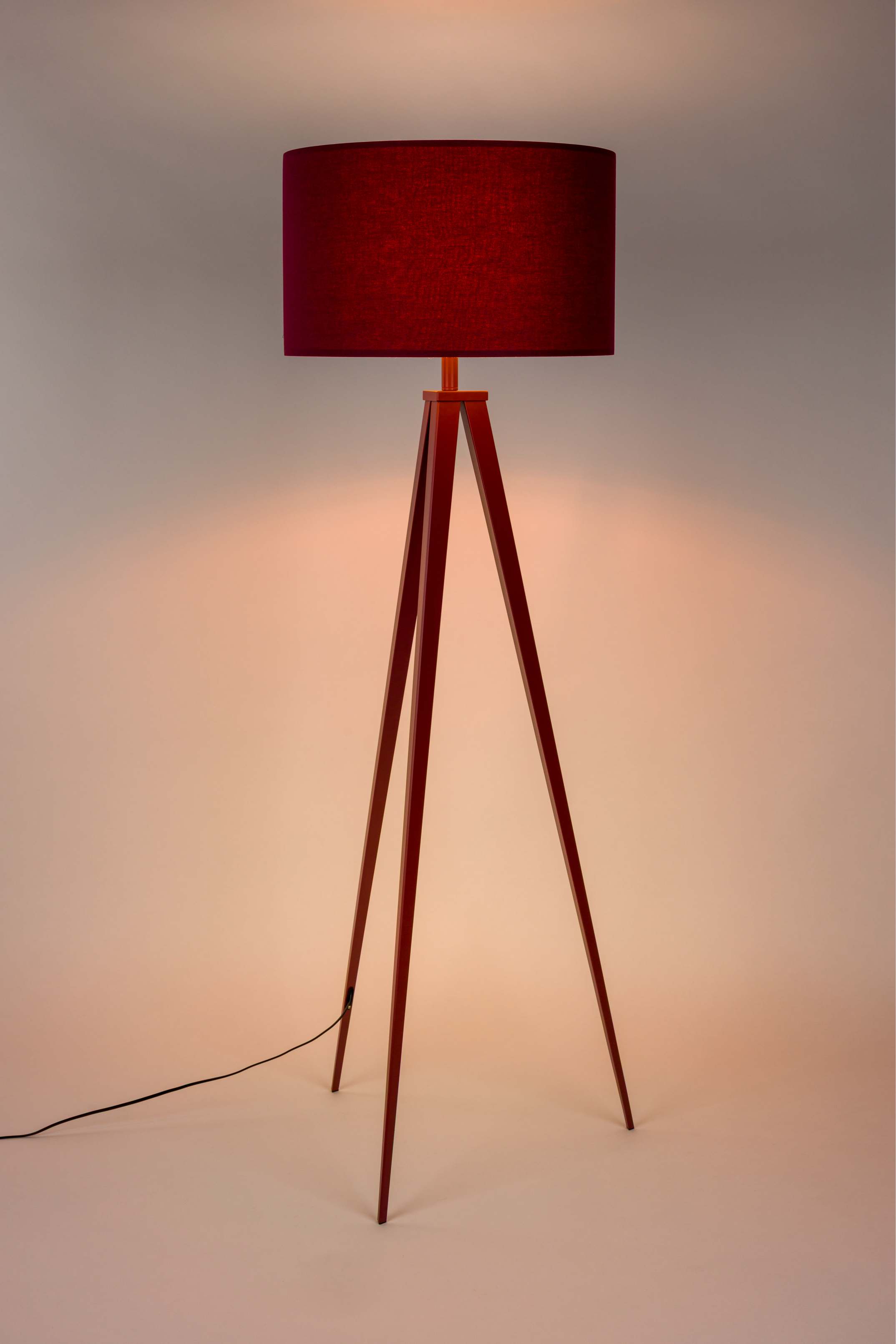 Vloerlamp TRIPOD rood drievoudig statief