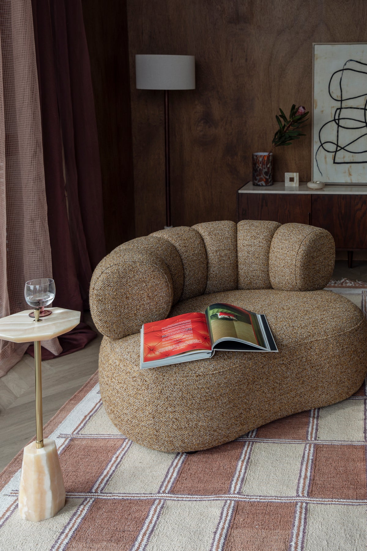 Fauteuil Duvane bruin gemêleerd