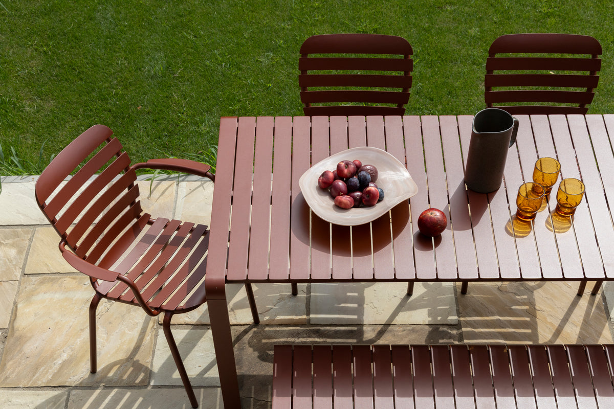 Tuinstoel met armleuningen VONDEL rood