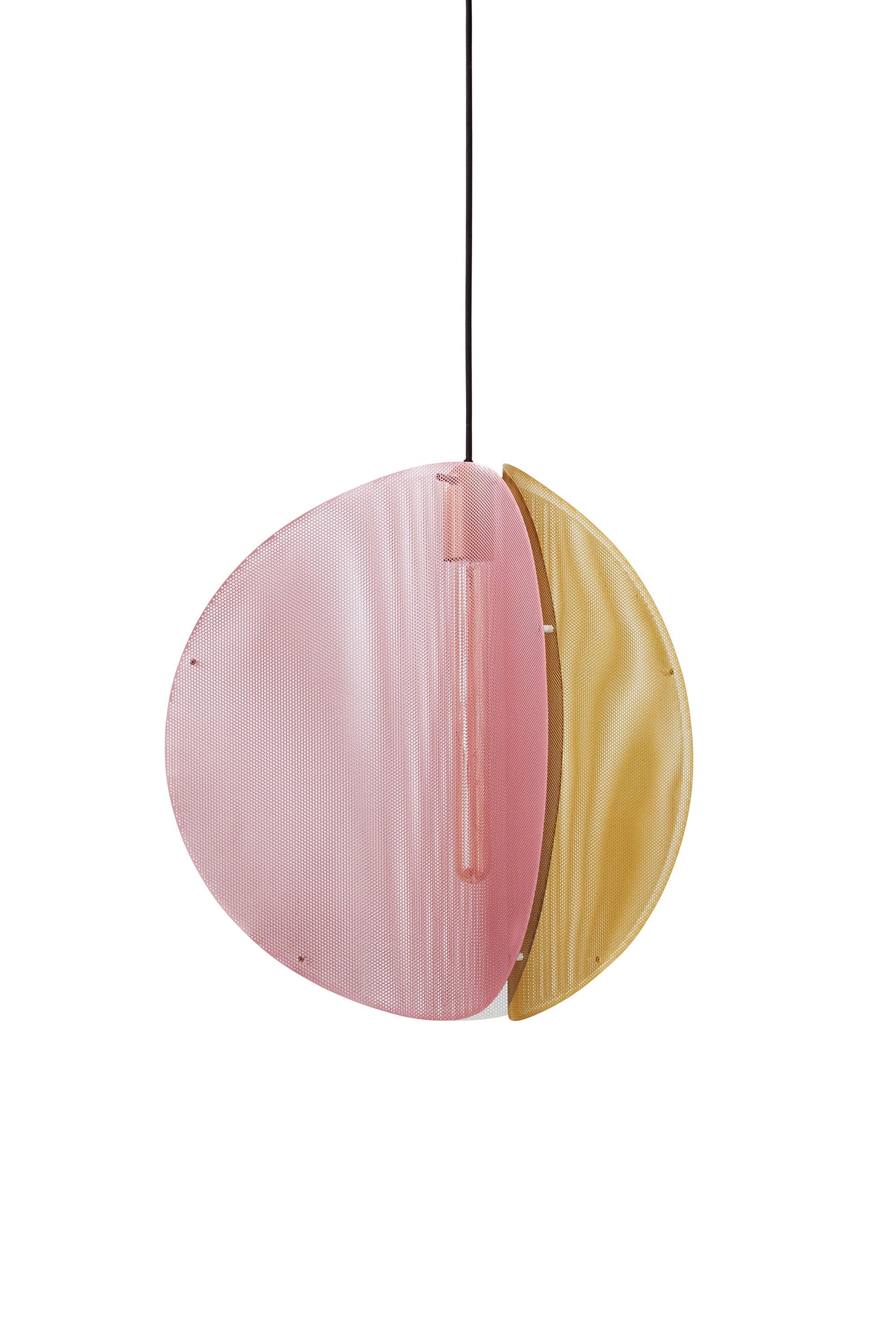 Hanglamp PROXIMA messing met roze