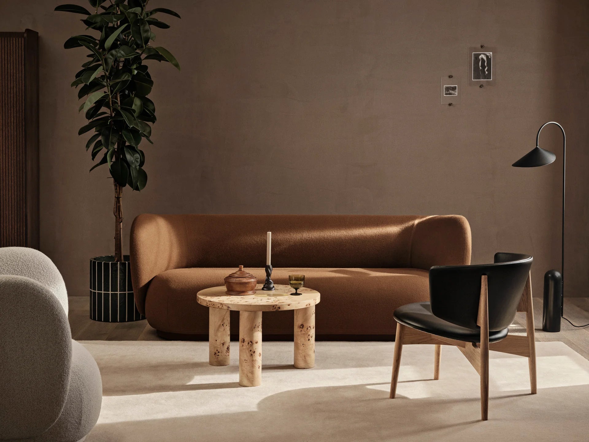 Sofa voor 4 personen RICO Bouclé crème