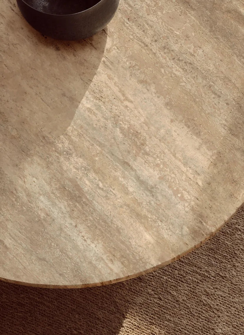 Beiger Travertin Couchtisch EPIC