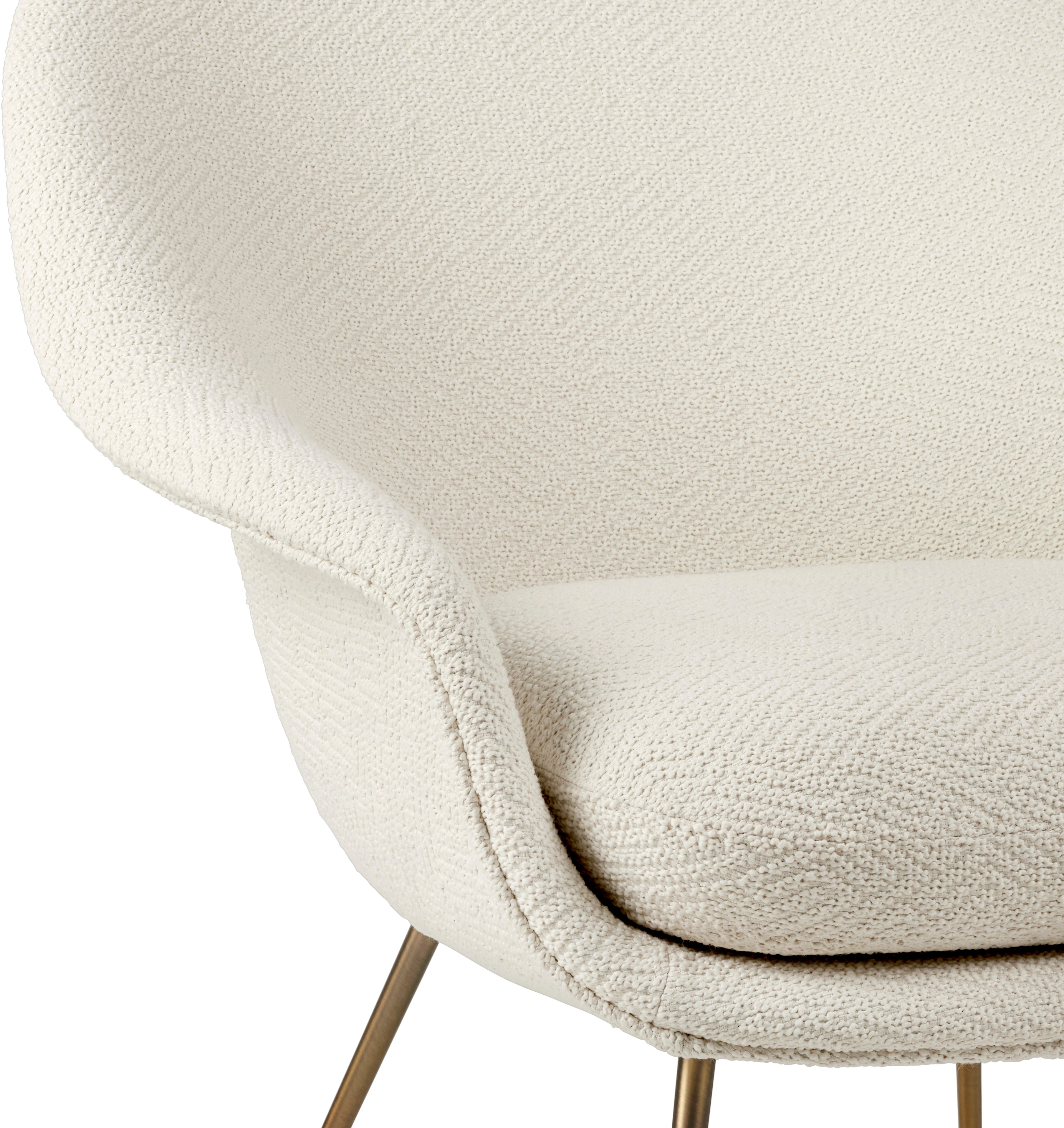 Polsterstuhl BAT mit messingfarbenem Fuß