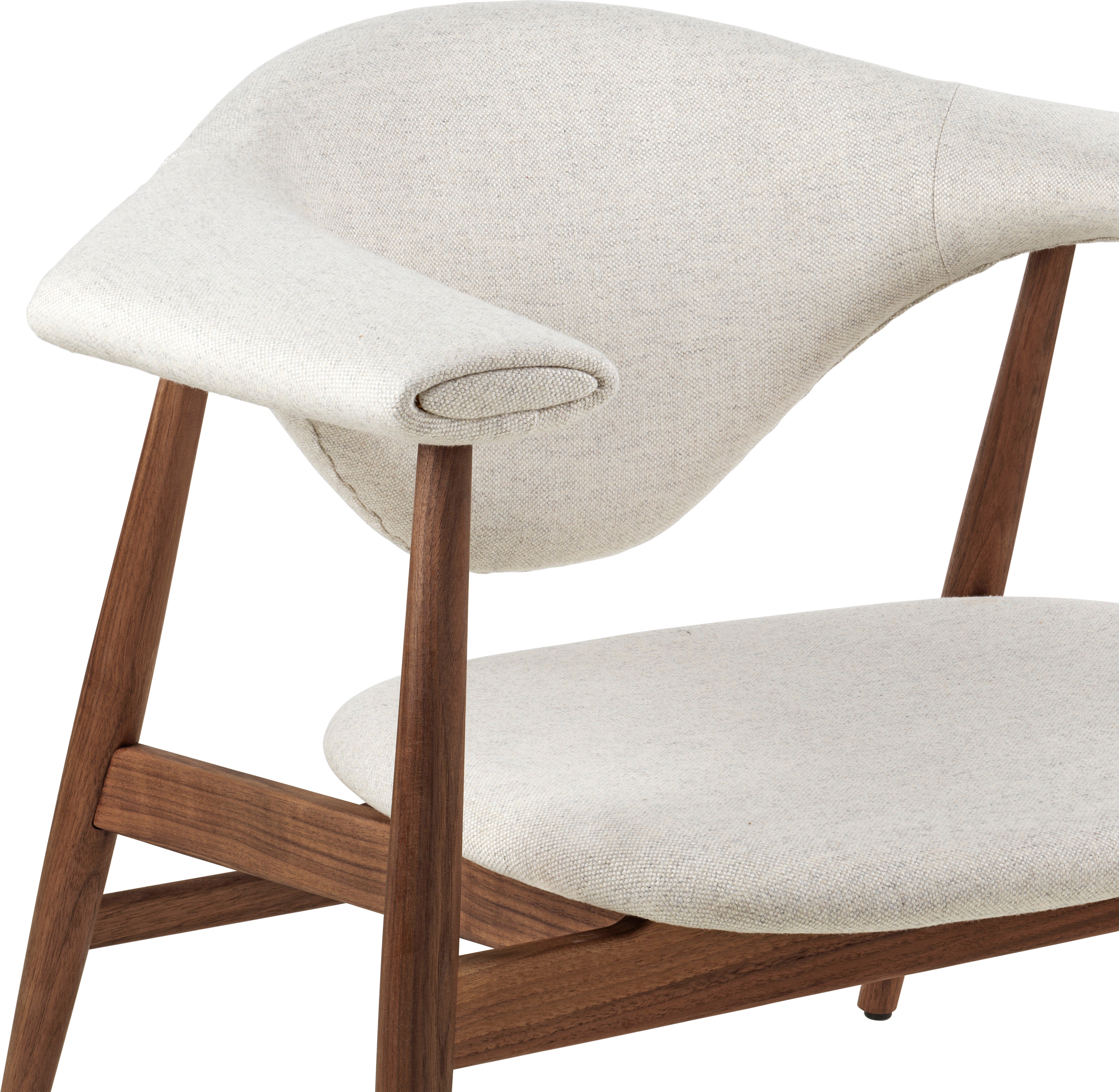 MASCULO upholstered armchair with walnut base