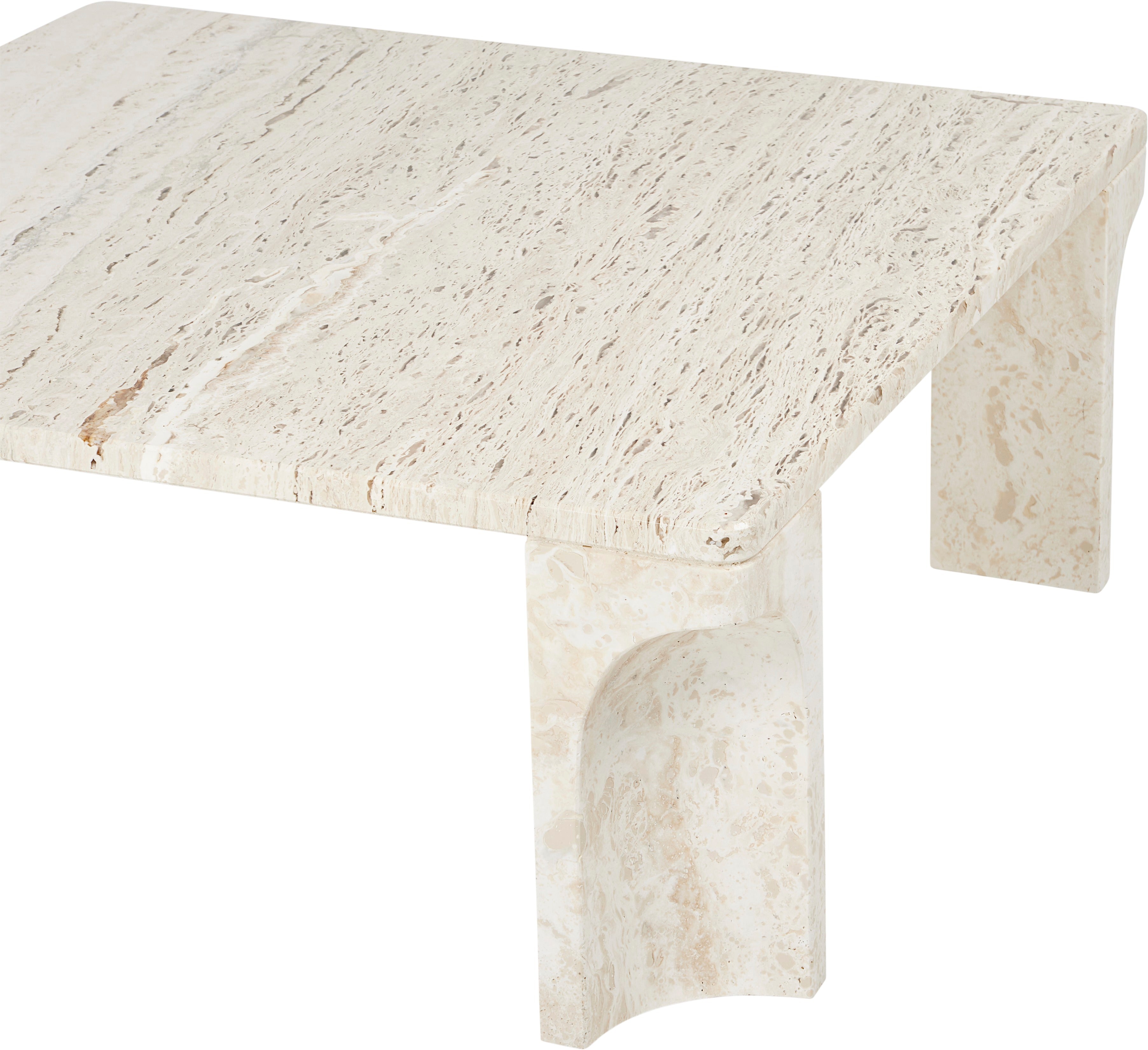 DORIC cream travertine coffee table