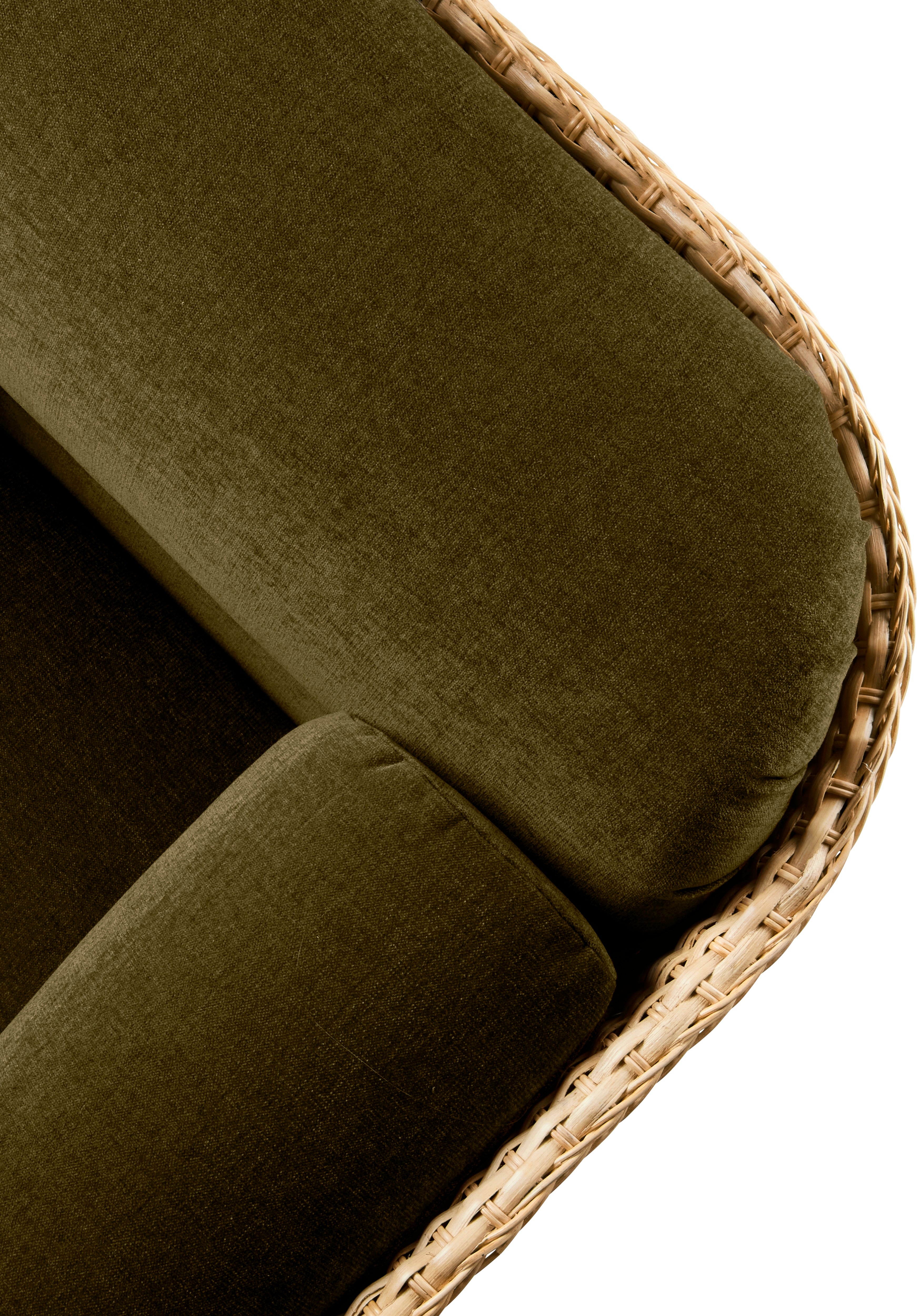 Sofa 2-zits BASKET groen met riet