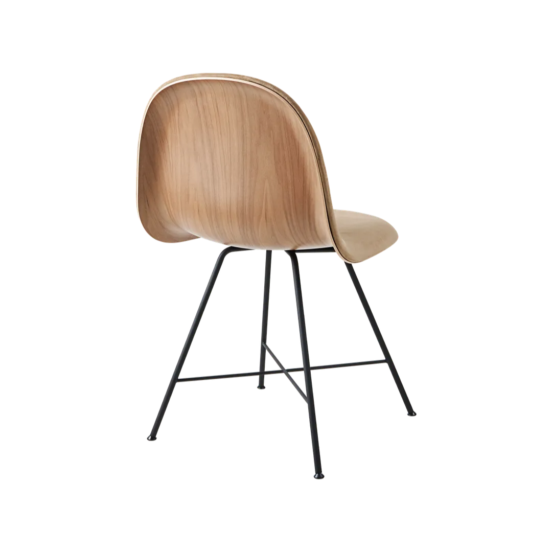 GUBI 3D upholstered chair with walnut wood and black base