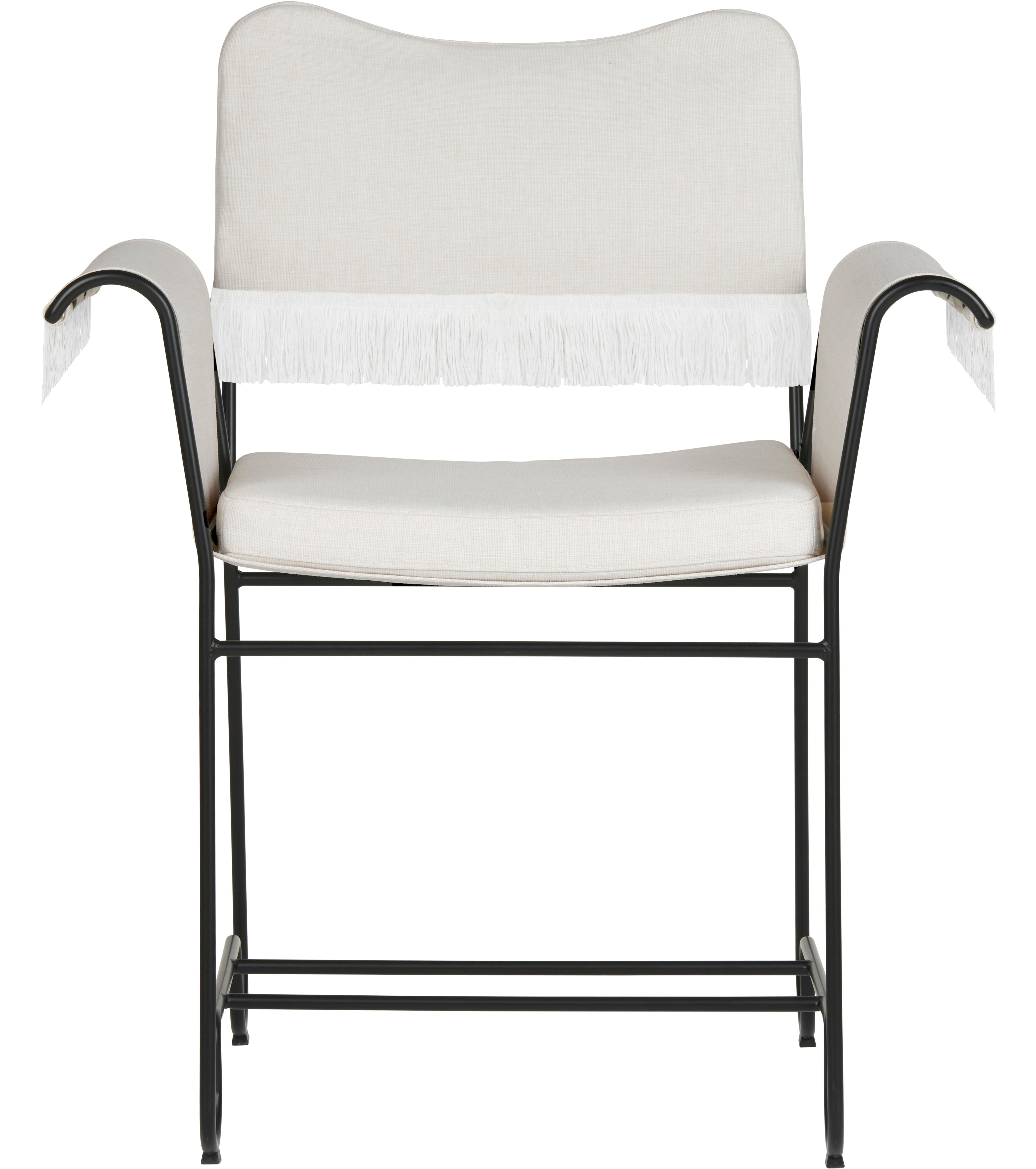 TROPIQUE cream garden chair with a black steel base