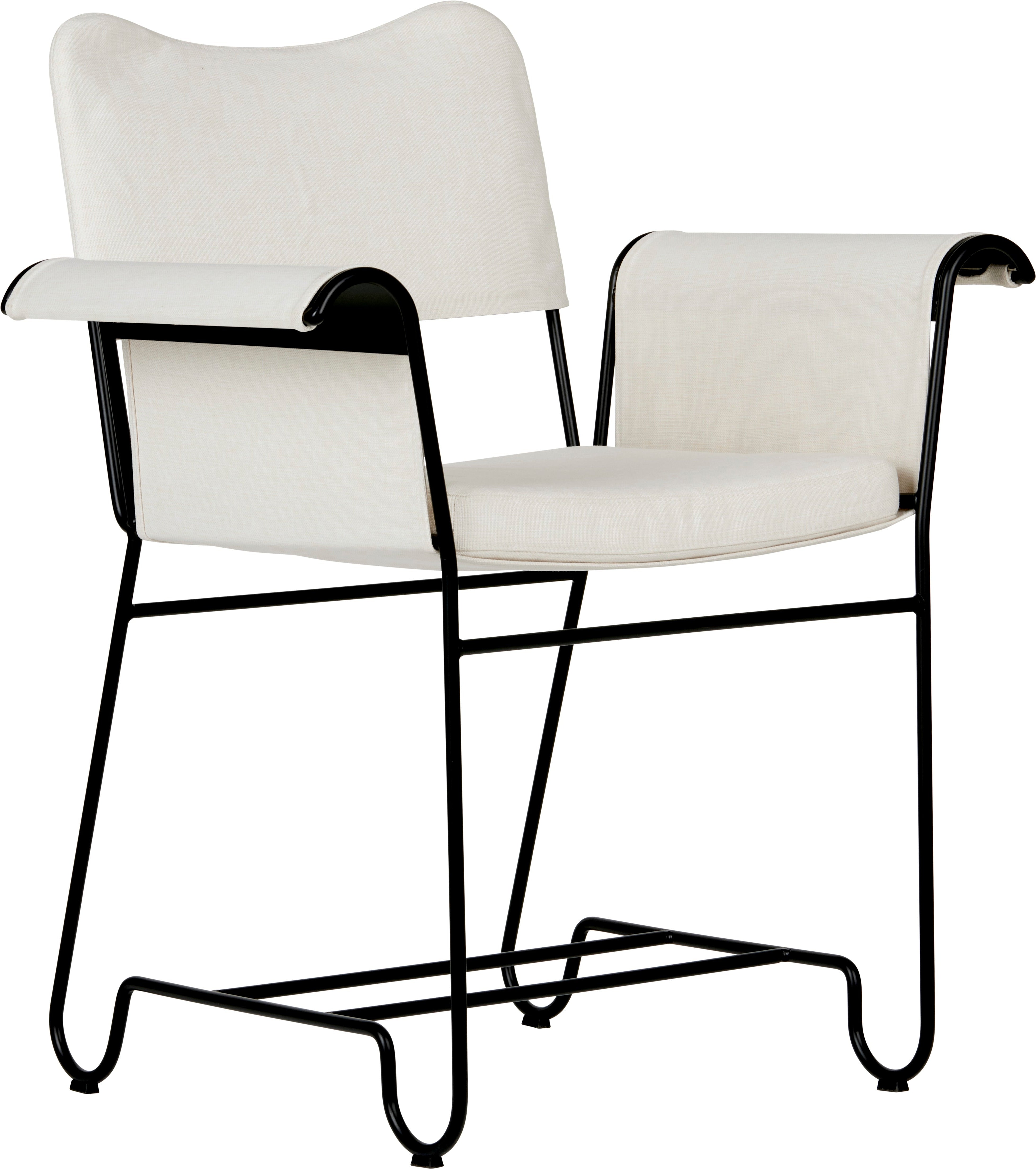 TROPIQUE cream garden chair with a black steel base