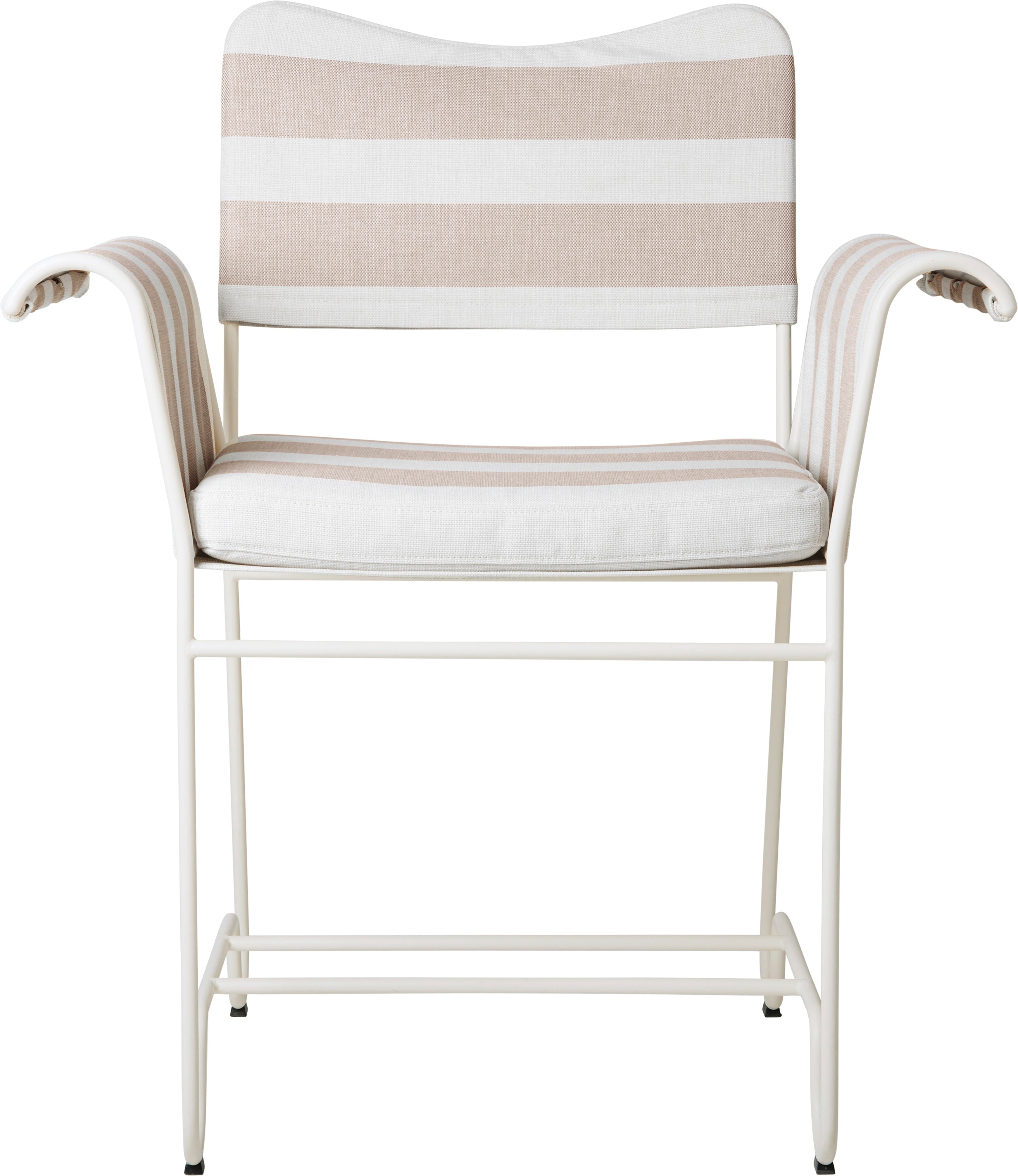 Tuinstoel TROPIQUE beige-wit met een witte stalen basis