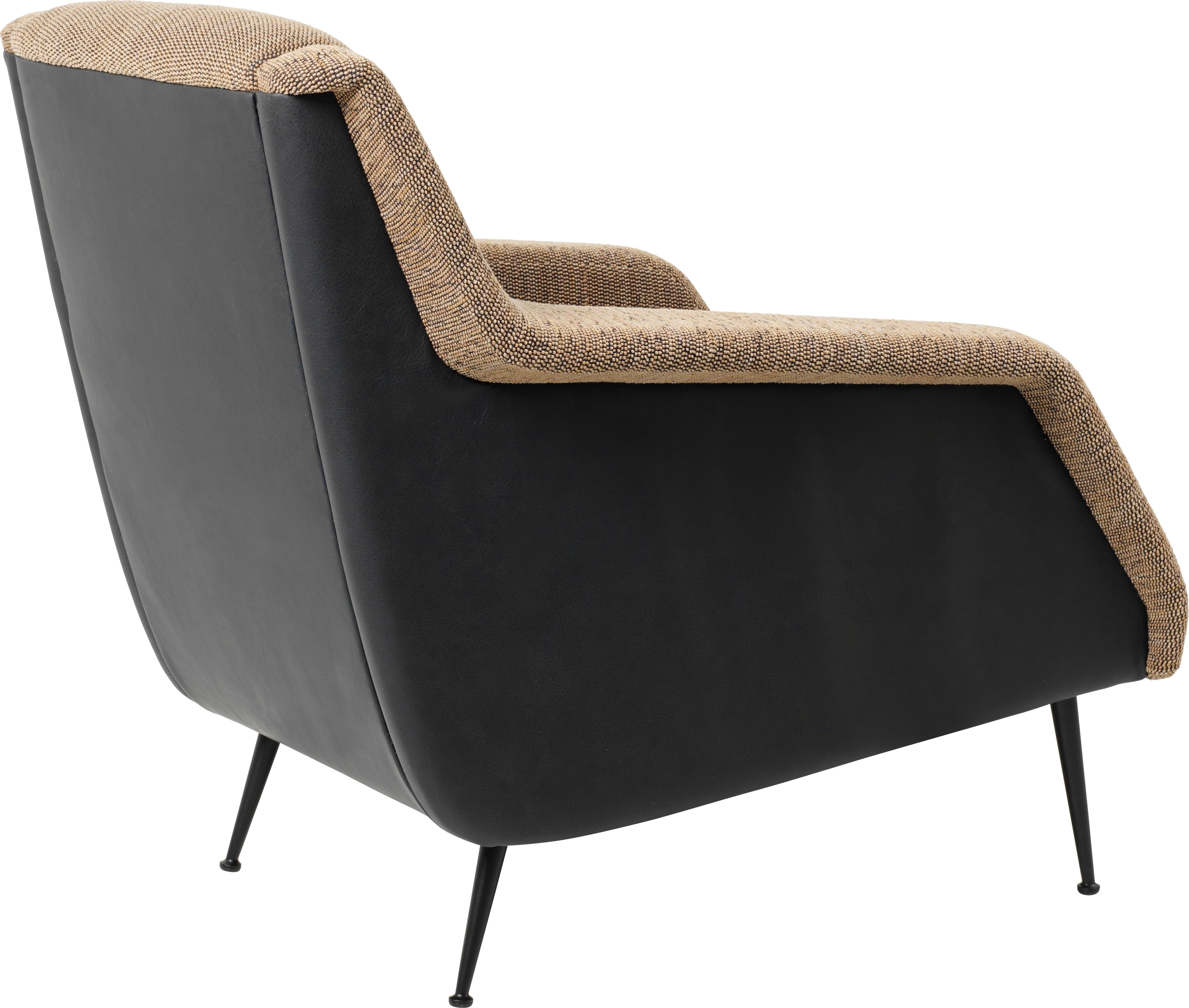 CDC.1 upholstered armchair with a black base