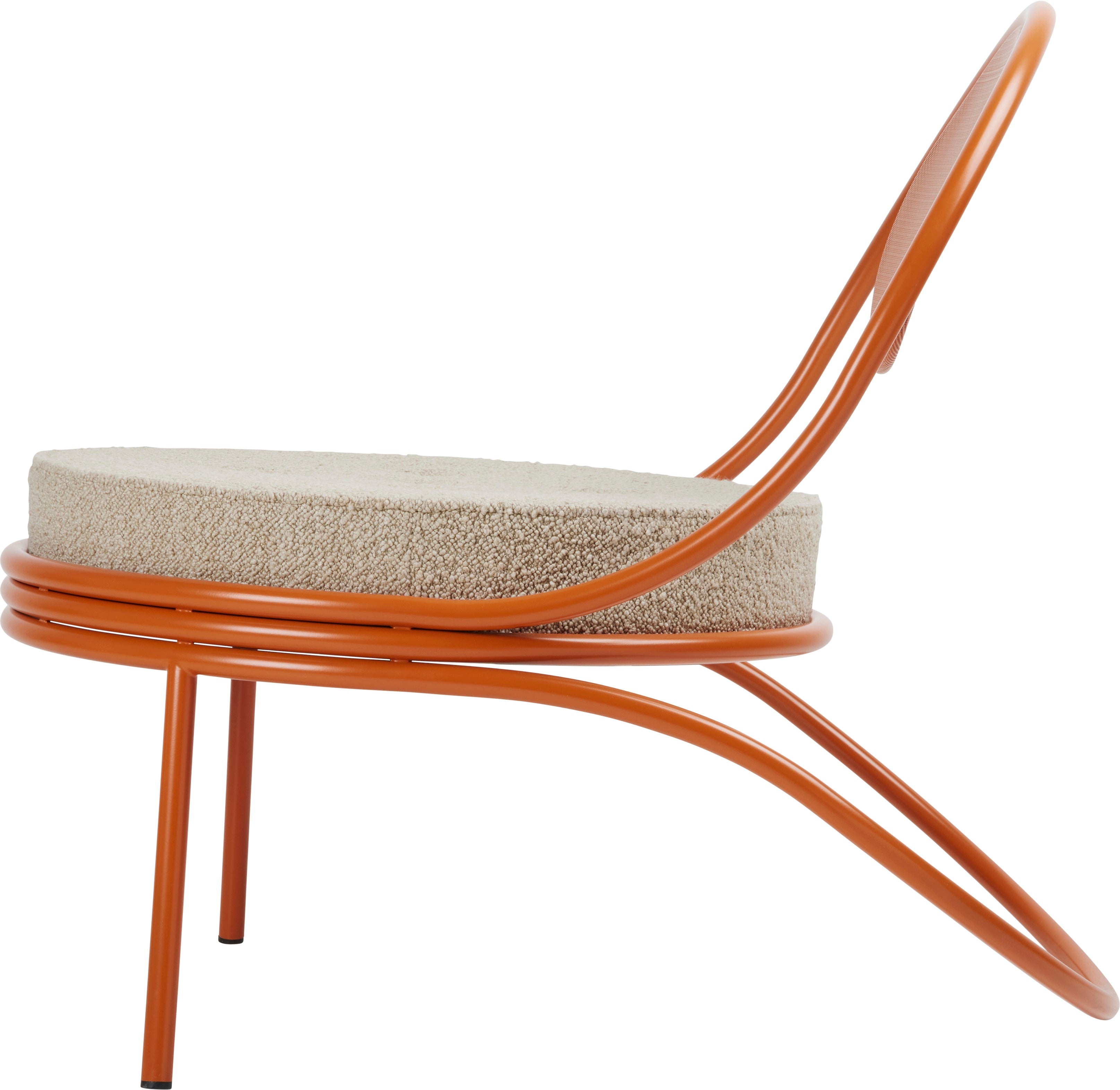 COPACABANA armchair upholstered with an orange base