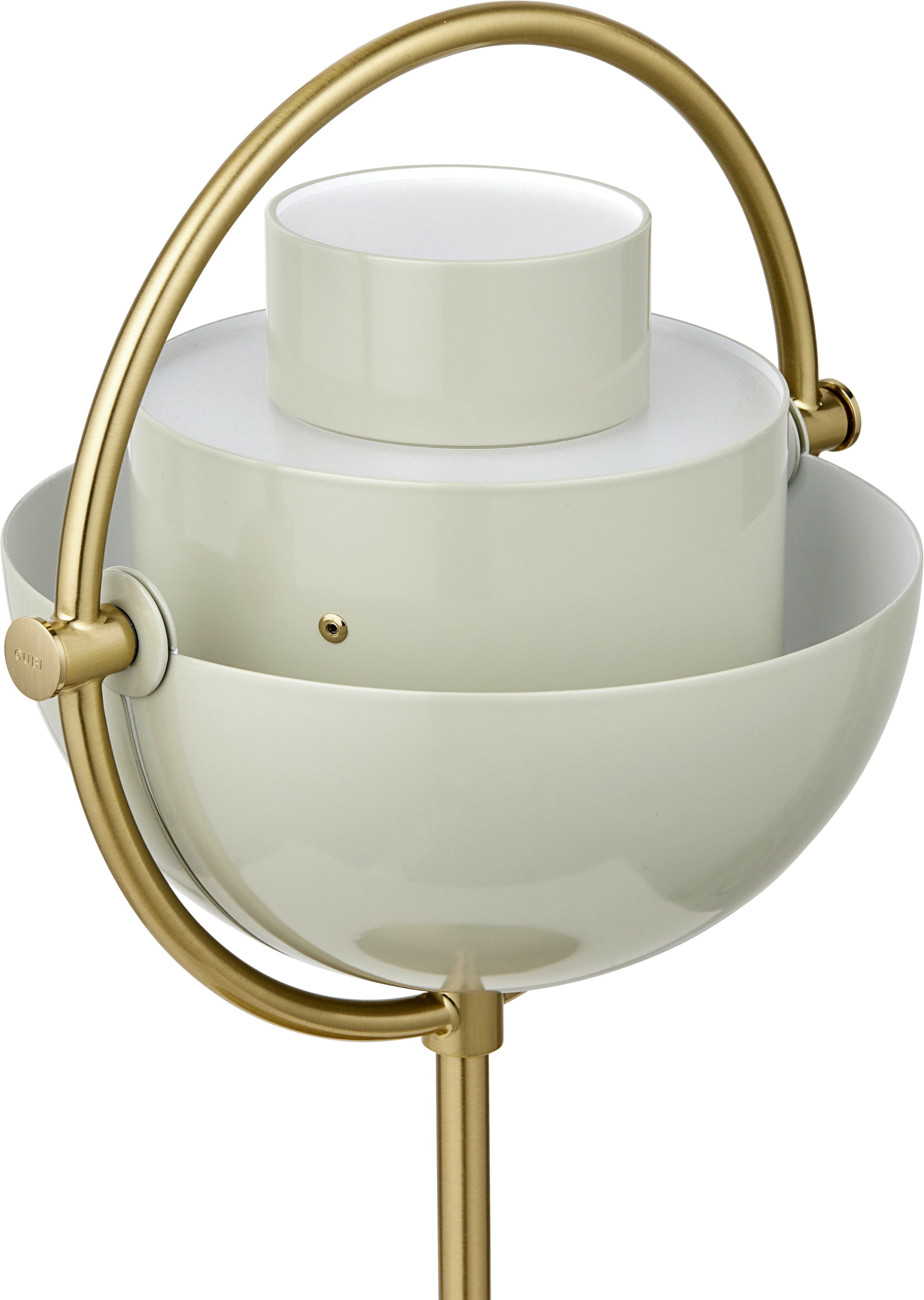MULTI-LITE portable lamp in cream with a brass base