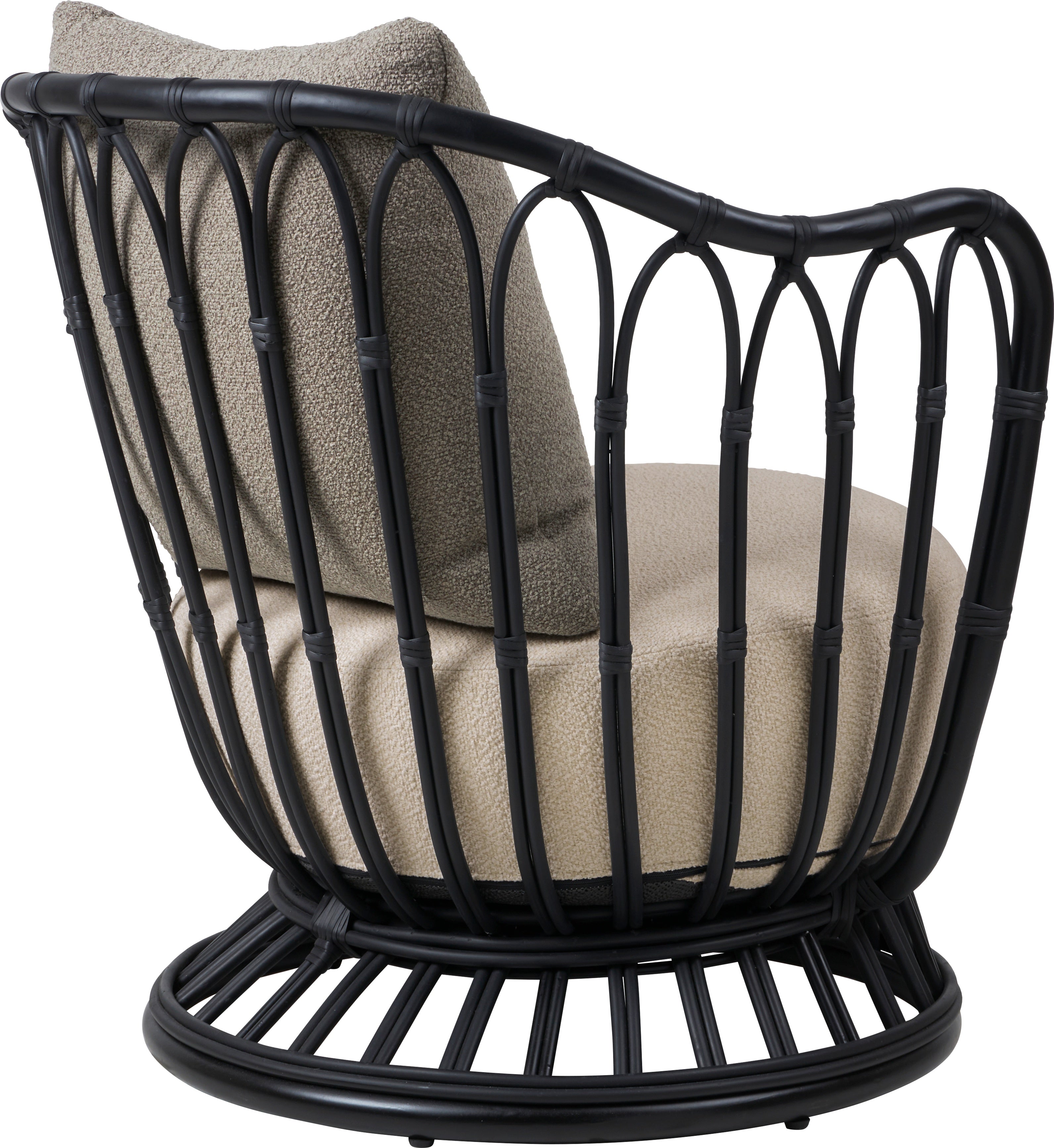 Upholstered Garden Armchair GRACE with Black Base