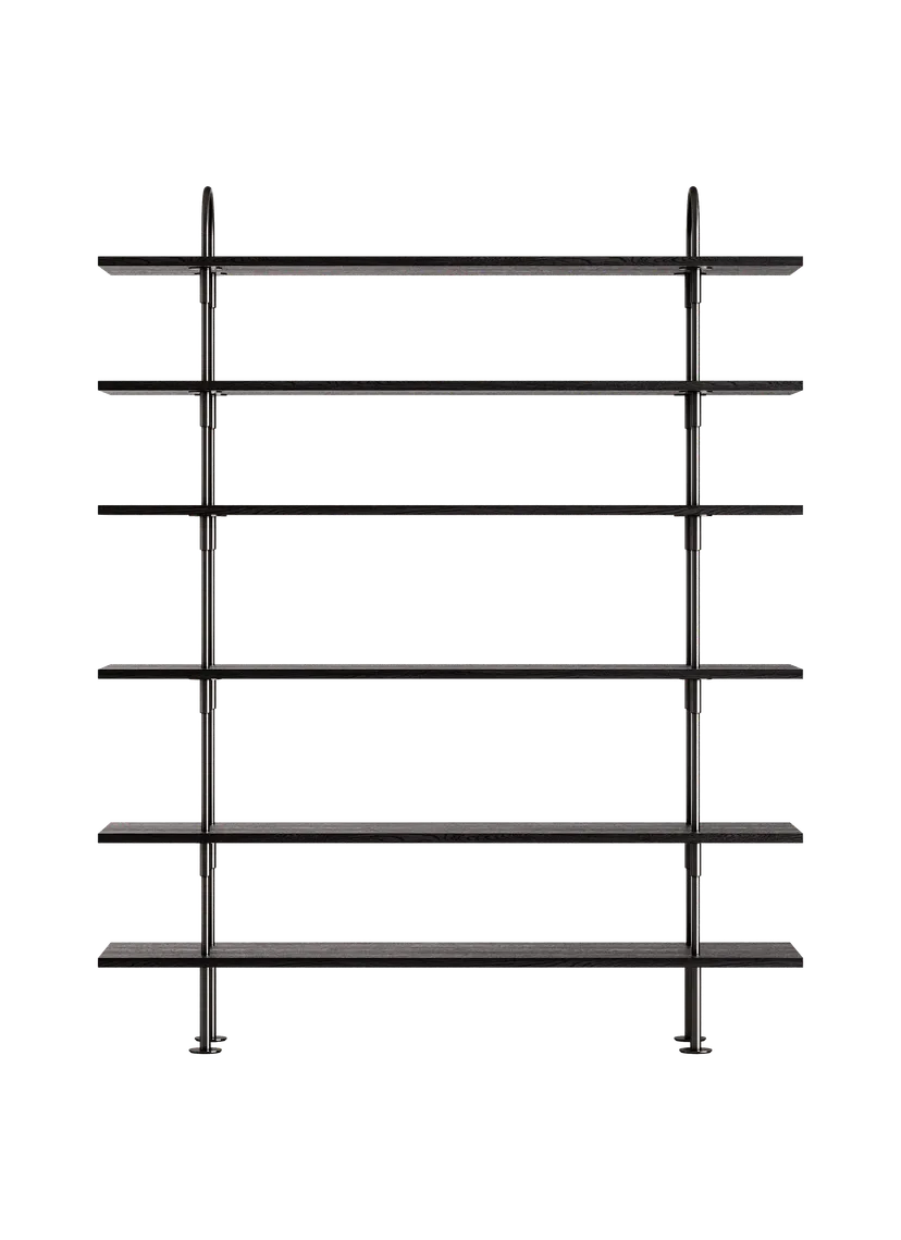 KAST KEEN donker essen hout met zwarte messing frame