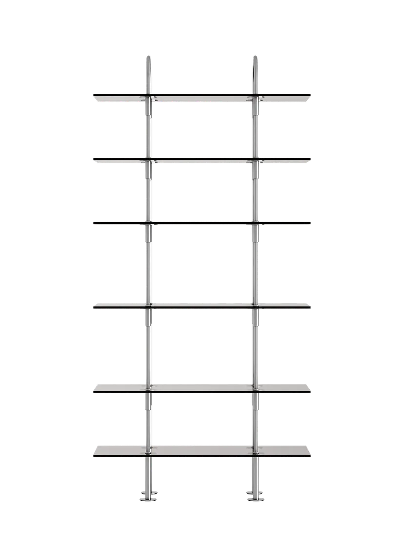 KAST KEEN met rookglas en satijnen stalen frame