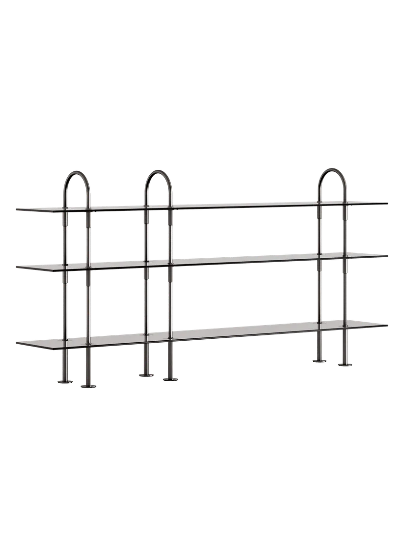 KAST KEEN met rookglas en zwarte messing frame