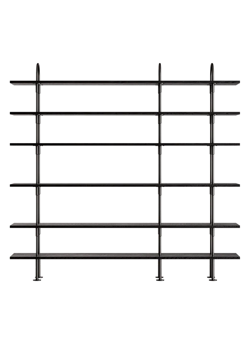 KAST KEEN donker essen hout met zwarte messing frame