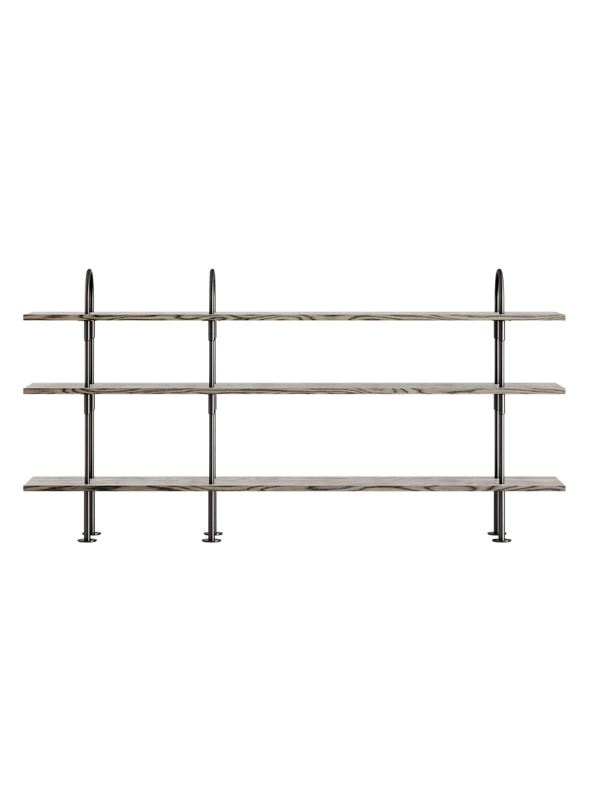 KAST KEEN grijs hout met zwarte messing frame