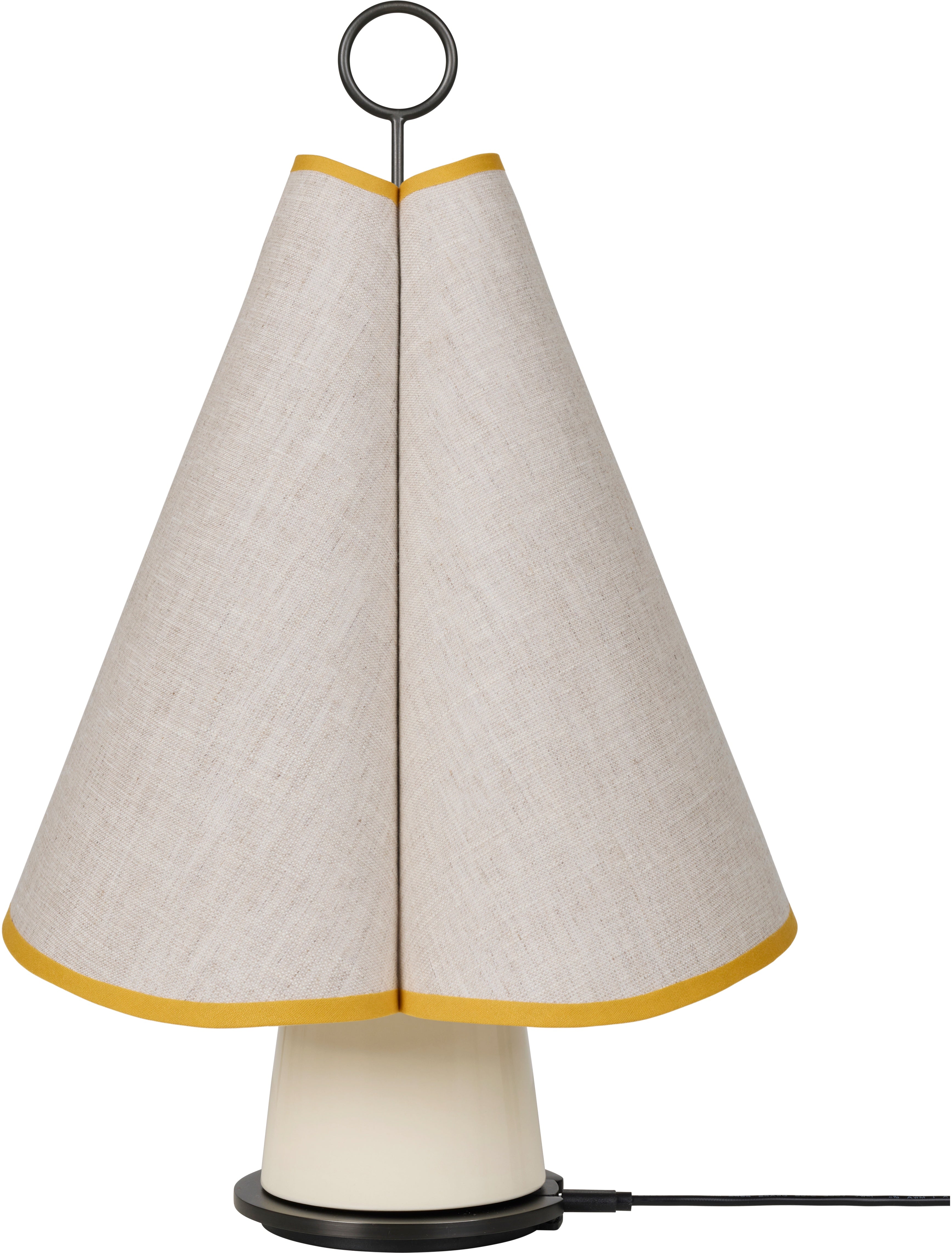 Draagbare lamp HORNBÆK in wit met gele afwerking