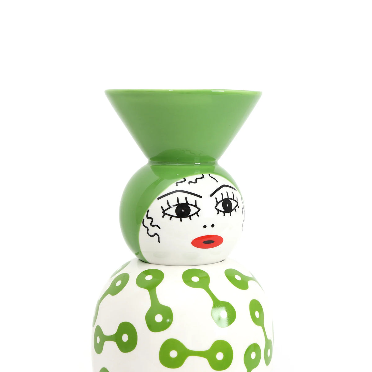 Vaas met deksel CANOPIE - PIETRA groen met wit