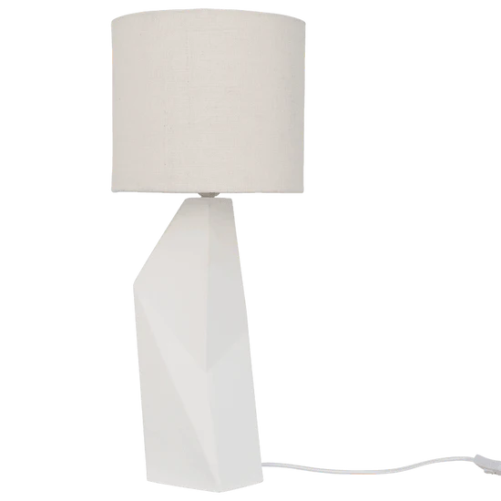 MIYUKI TABLE LAMP White Kamionka with a cotton lampshade