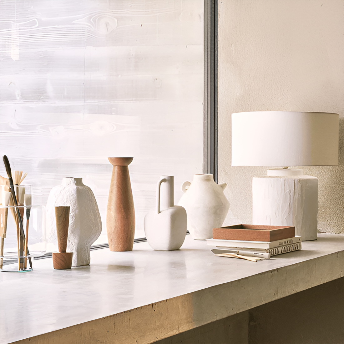 Table lamp Mason white ceramics