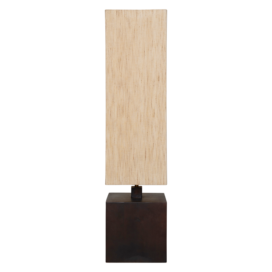 Vloerlamp VIDAR mango-hout met beige lampenkap
