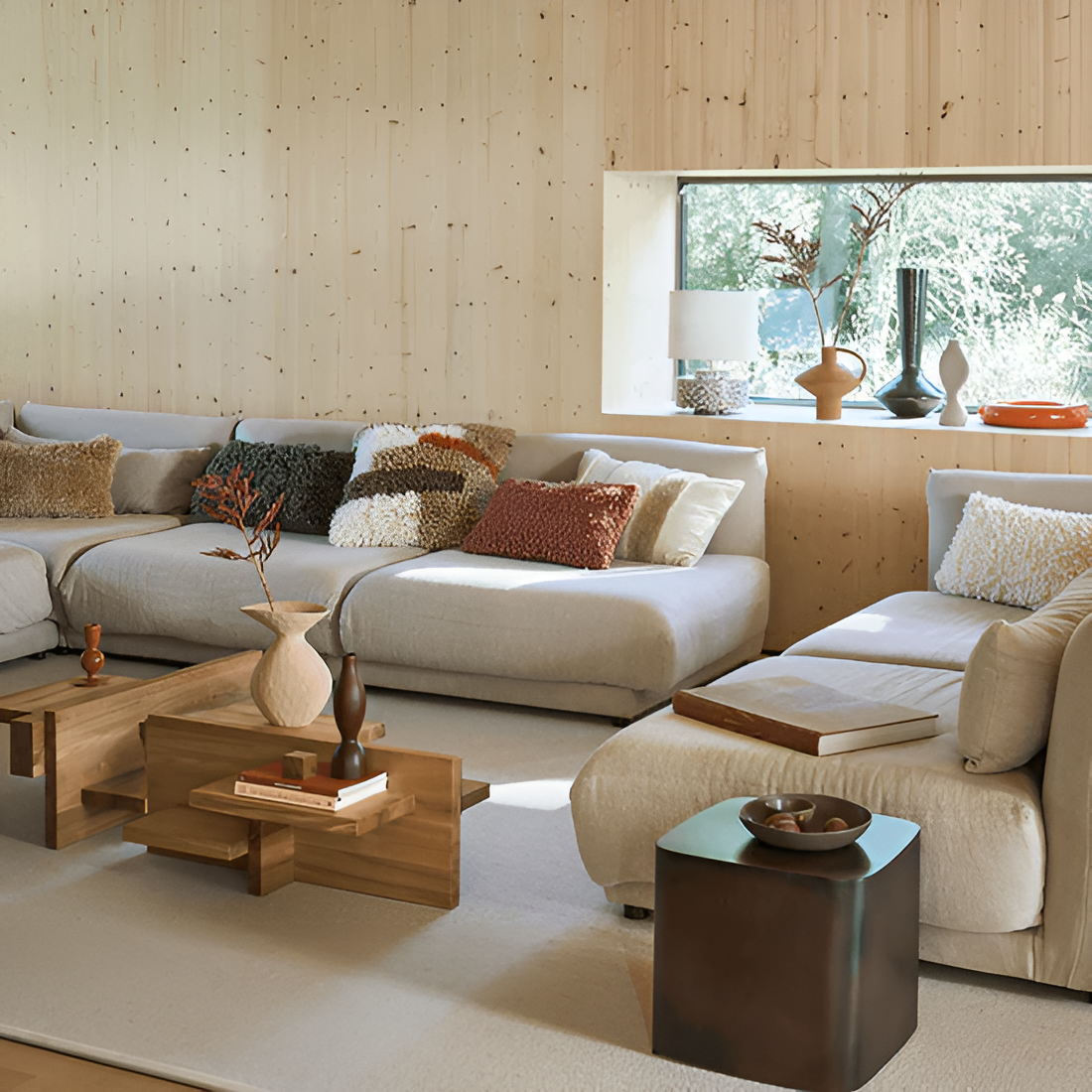 Kussen NOAH crème met bruin