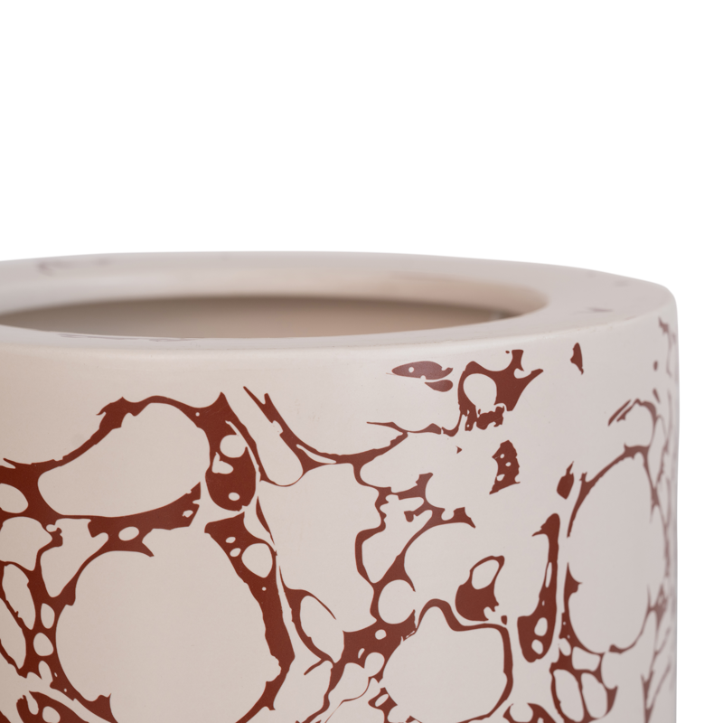 FLUIDO Tischleuchte cremebraune Keramik