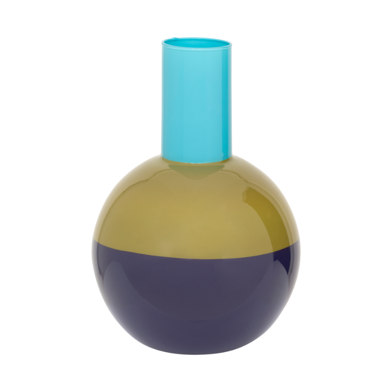 Glazen vaas LAHJA blauw met groen