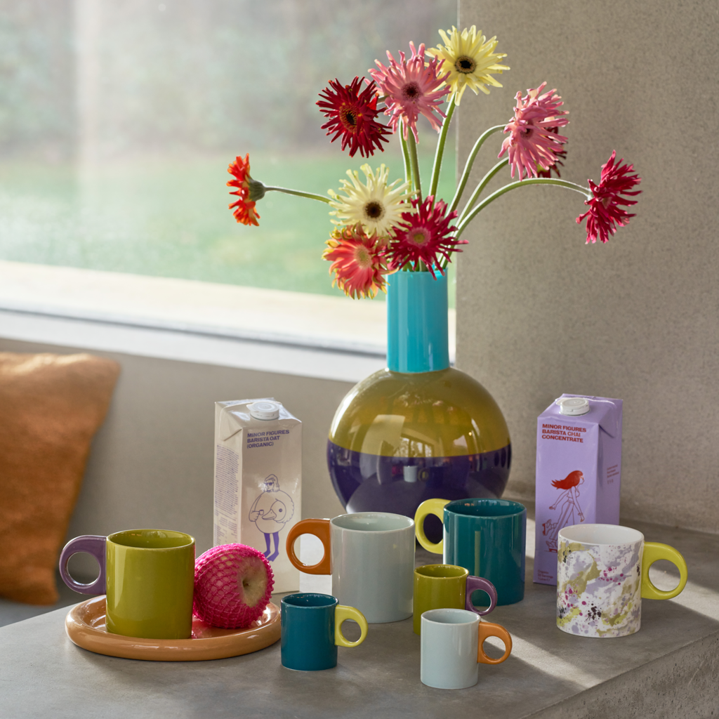 Glazen vaas LAHJA blauw met groen