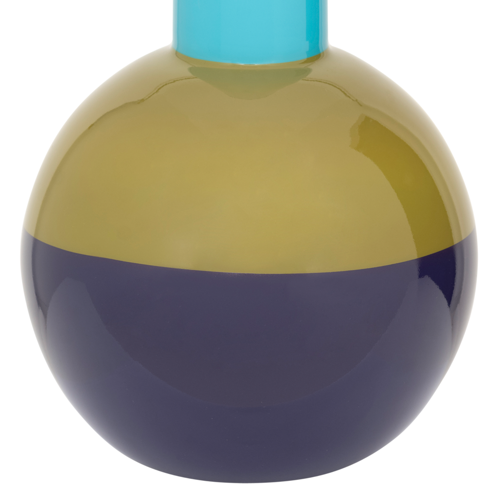 Glazen vaas LAHJA blauw met groen