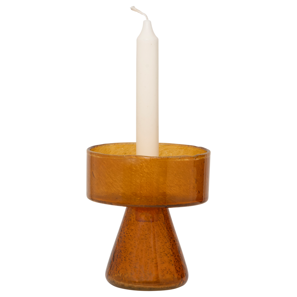 CODY kaarsenhouder oranje glas